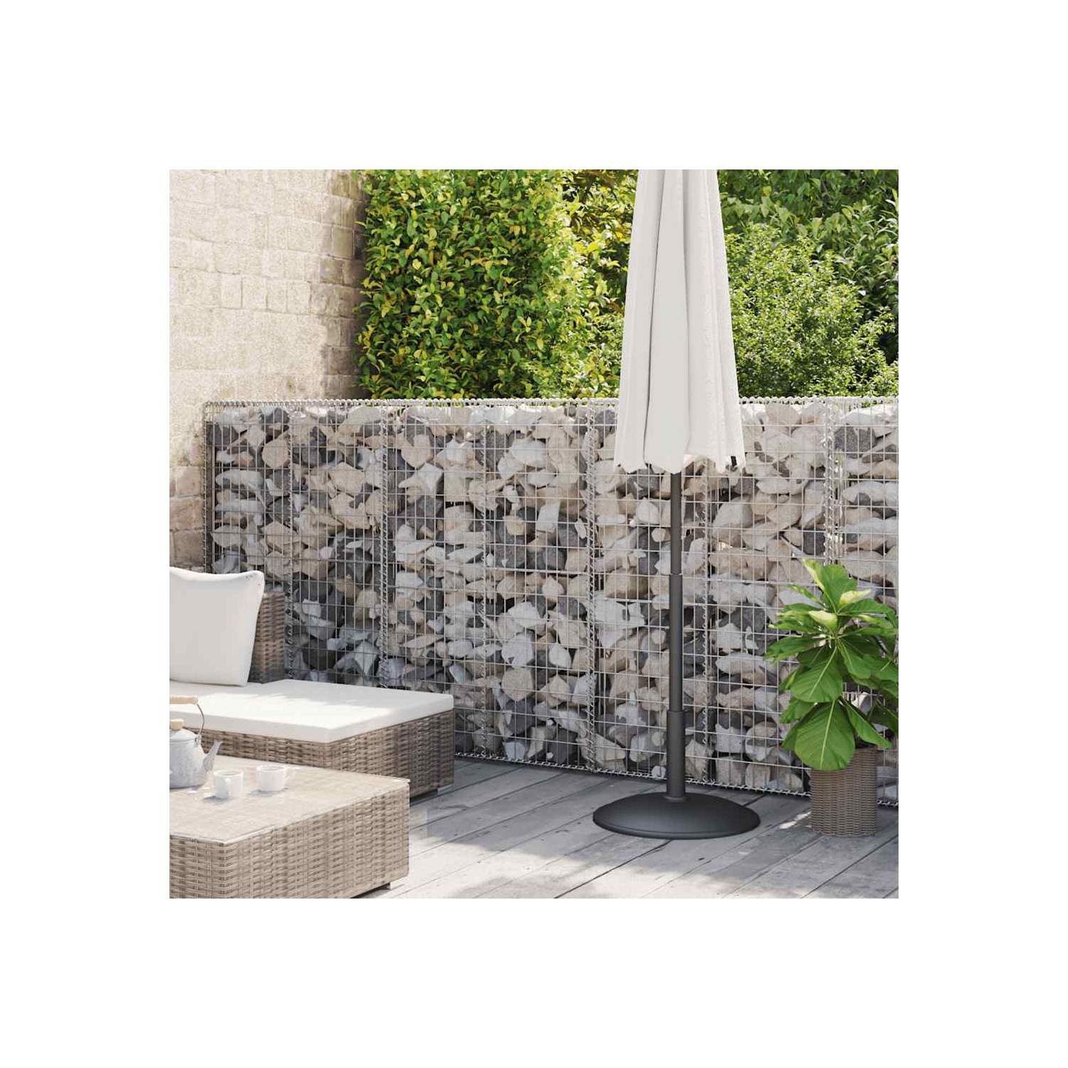 vidaXL Gabion Basket, Galvanized Steel Gabion Planter, Gabion Raised Bed, 129,9''x11,8''x39,4''