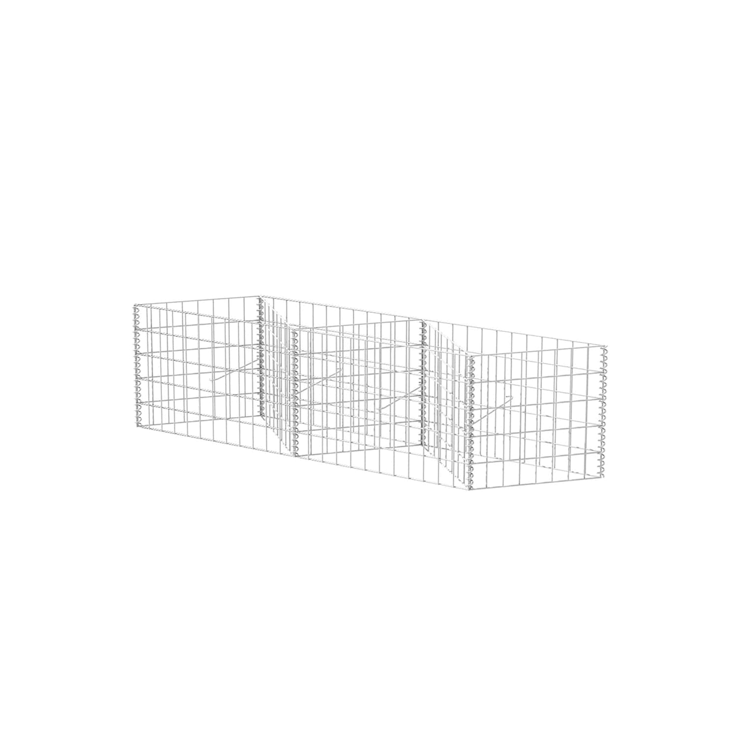 VidaXL – Panier Gabion, jardinière Gabion en acier galvanisé, lit surélevé Gabion, 59 x 11 x 19&nbsp;po