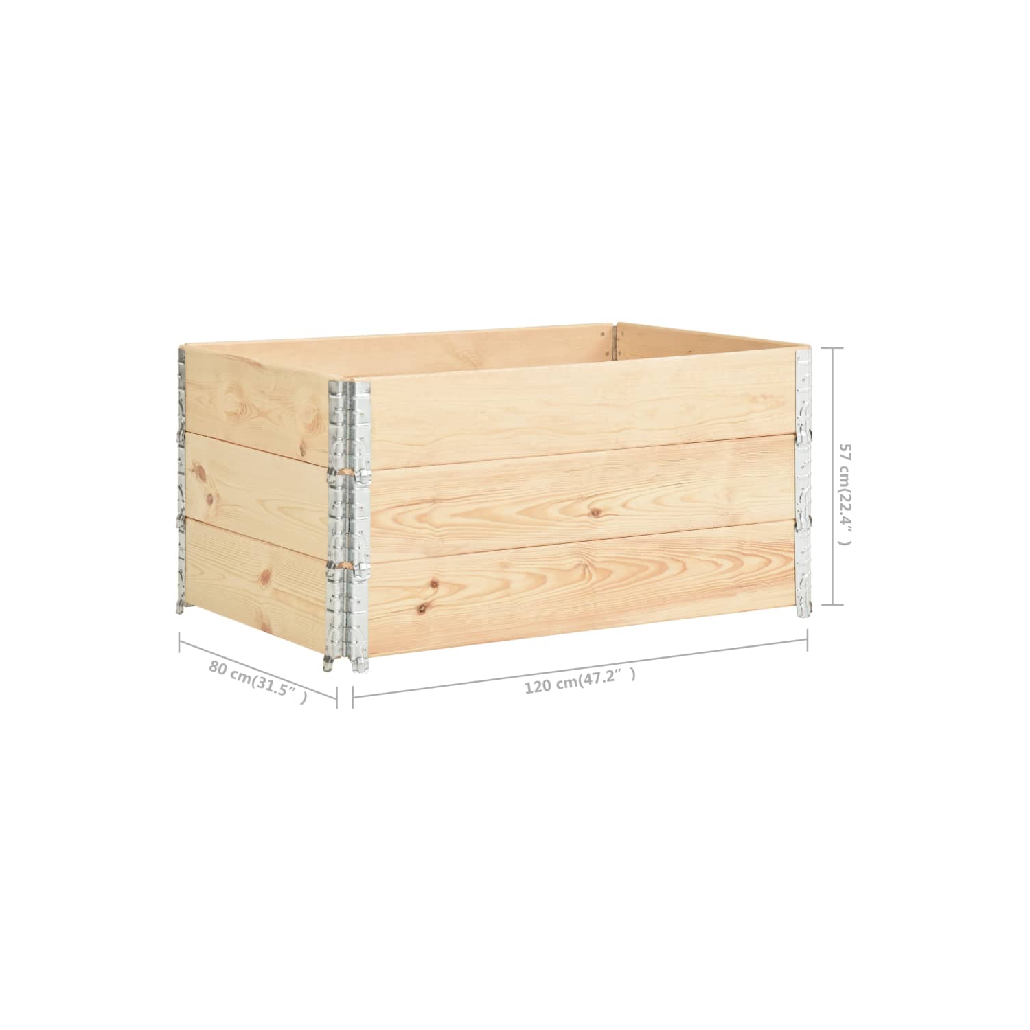 vidaXL Pallet Collars 3 pcs 80x120 cm Solid Pine Wood