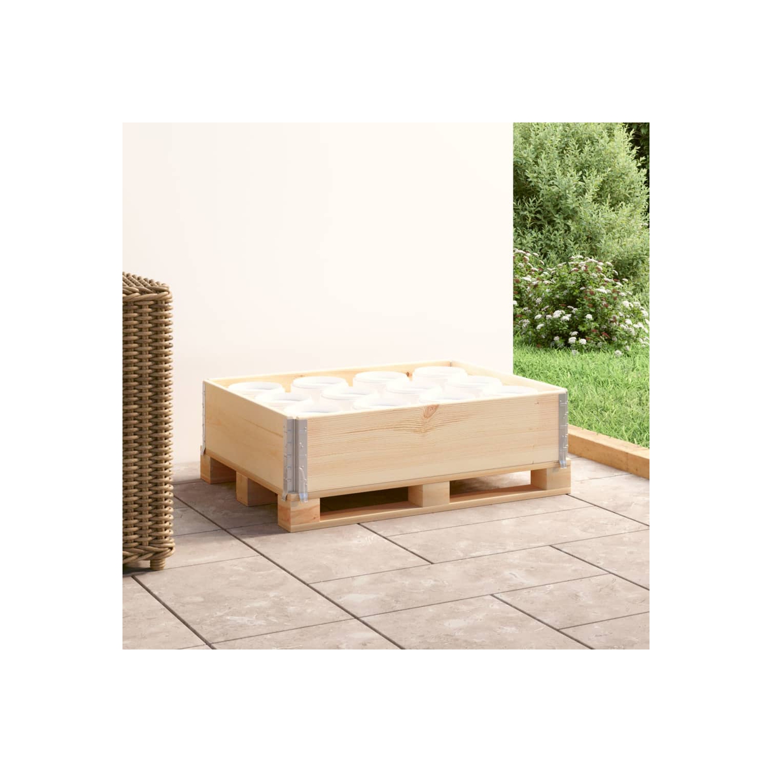 vidaXL Pallet Collar 60x80 cm Solid Pine Wood