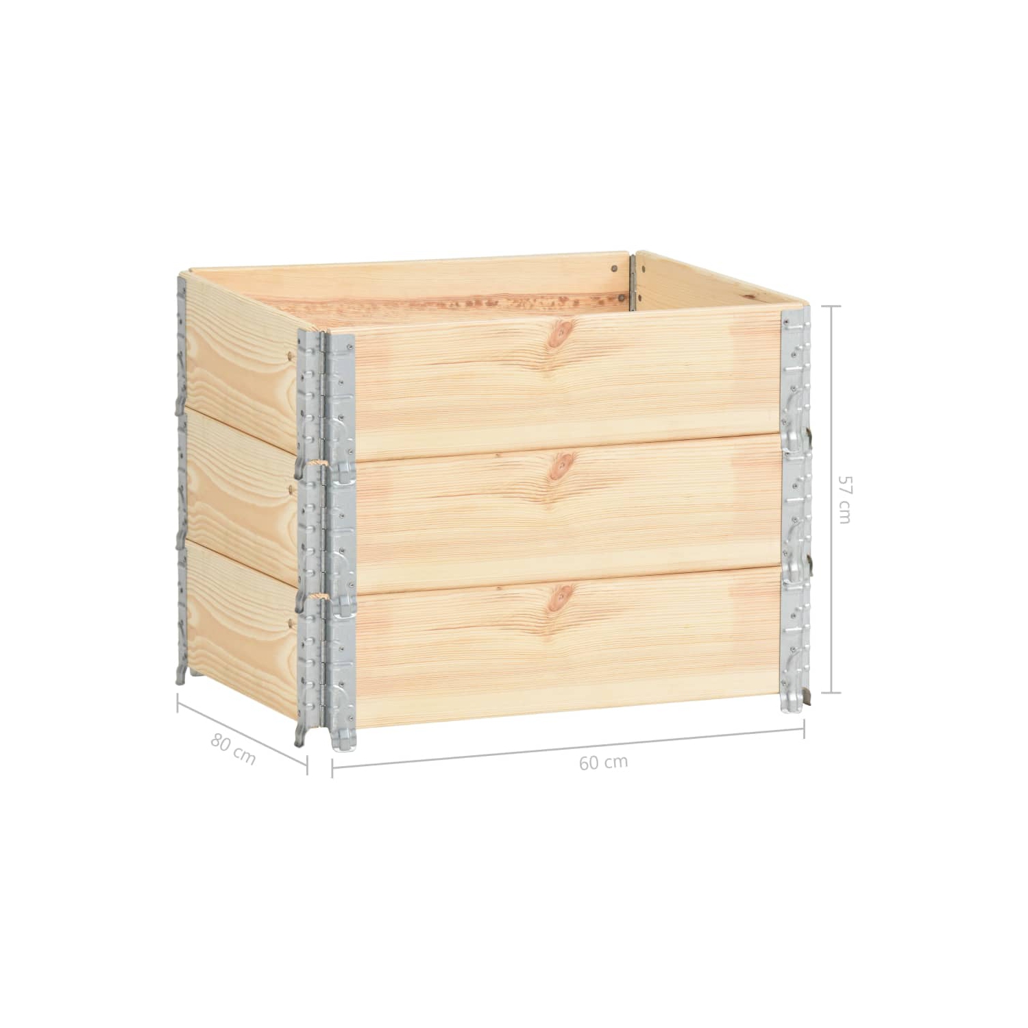 VidaXL – Collars de palette, 3 pièces, 60 x 80&nbsp;cm, bois de pin massif