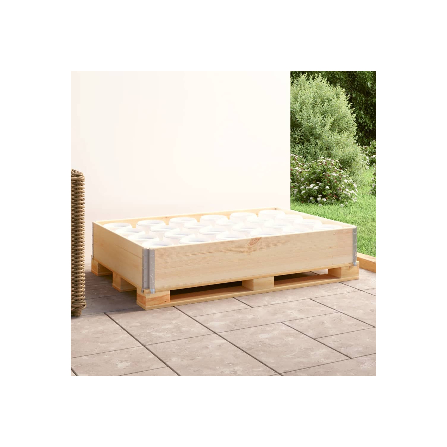 vidaXL Pallet Collar 80x120 cm Solid Pine Wood