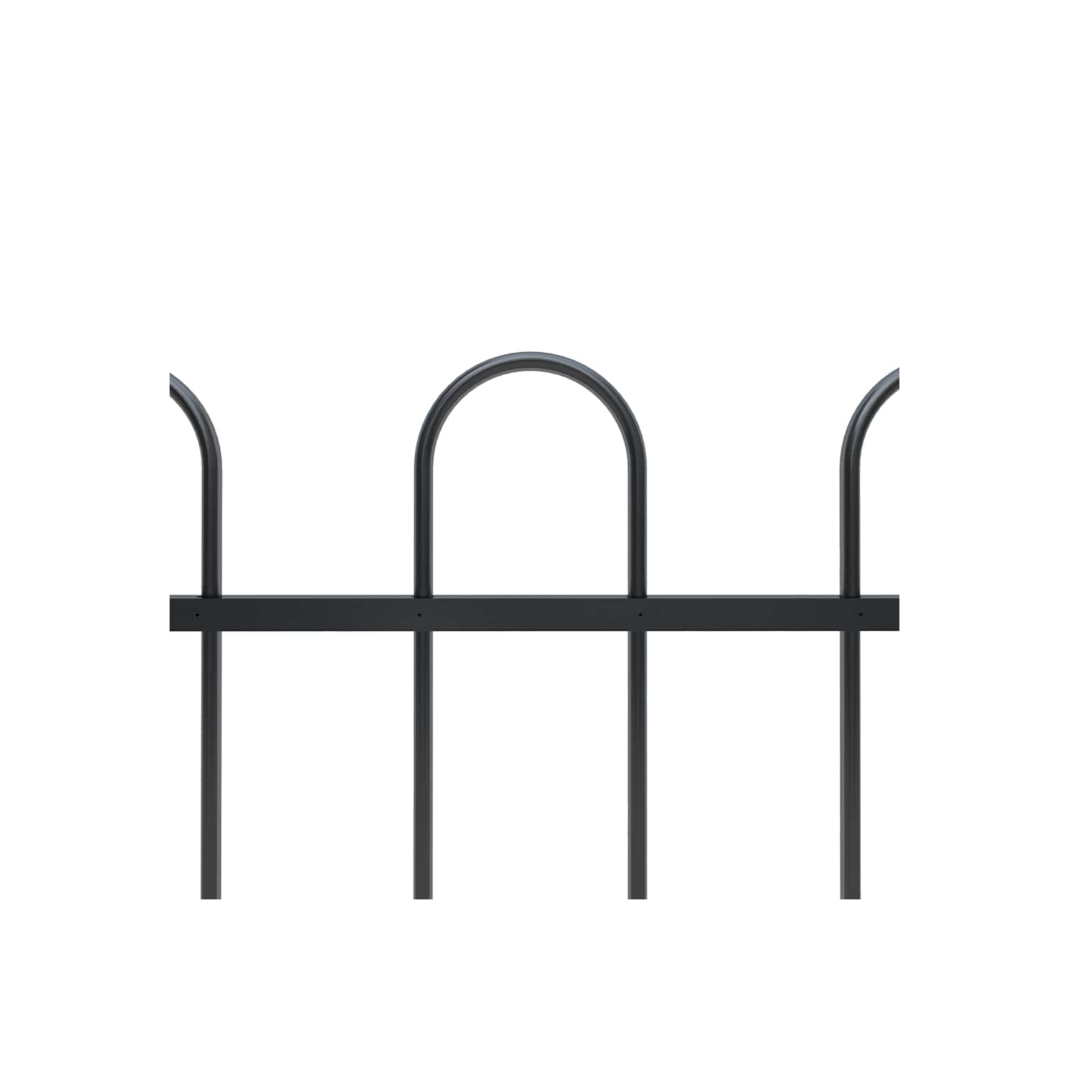 vidaXL Garden Fence with Hoop Top Steel 1248x100 cm Black