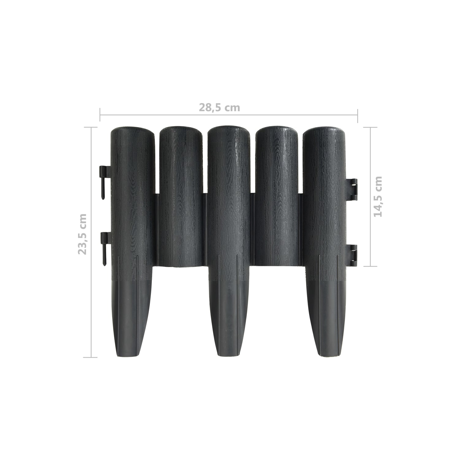 vidaXL Lawn Edgings 36 pcs Anthracite 10 m PP