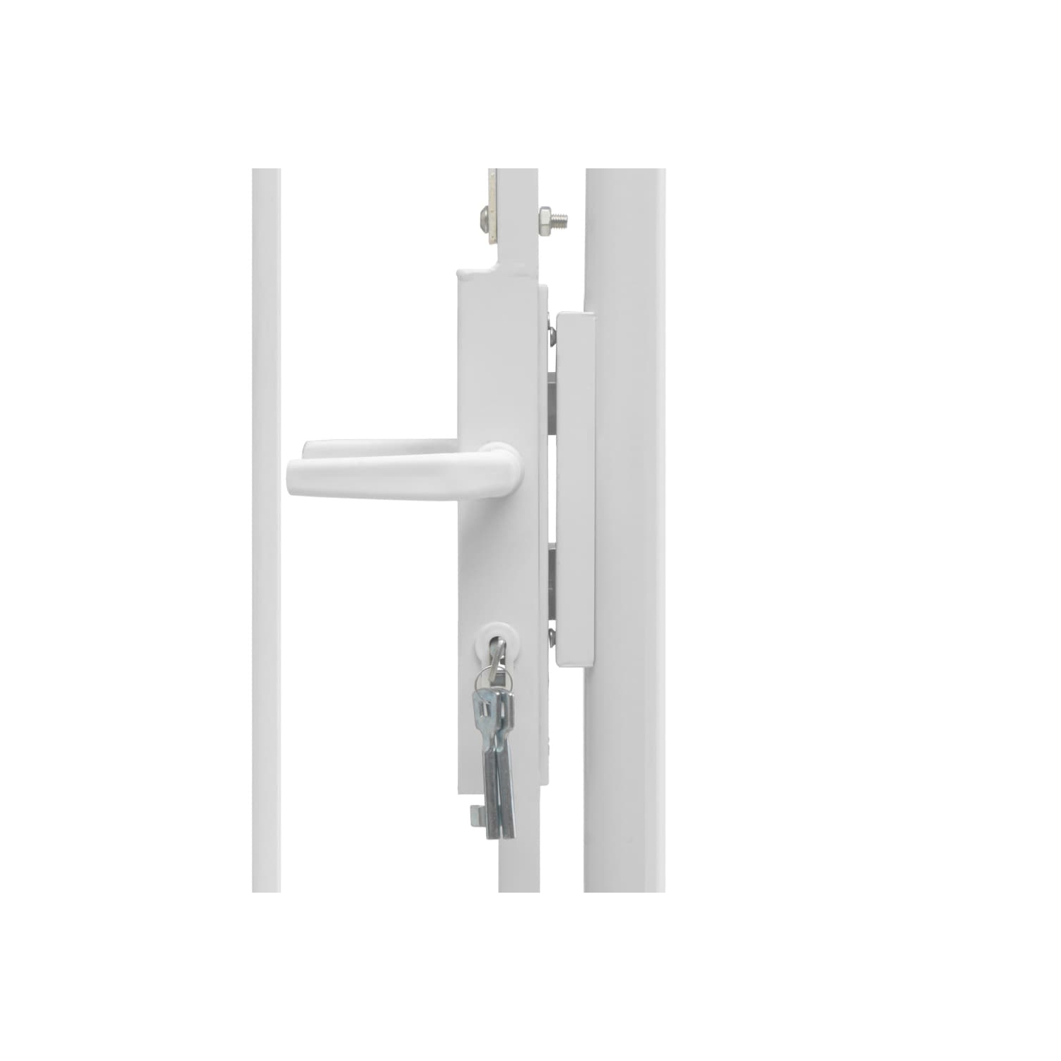 vidaXL Garden Gate Steel 39.4"x68.9" White