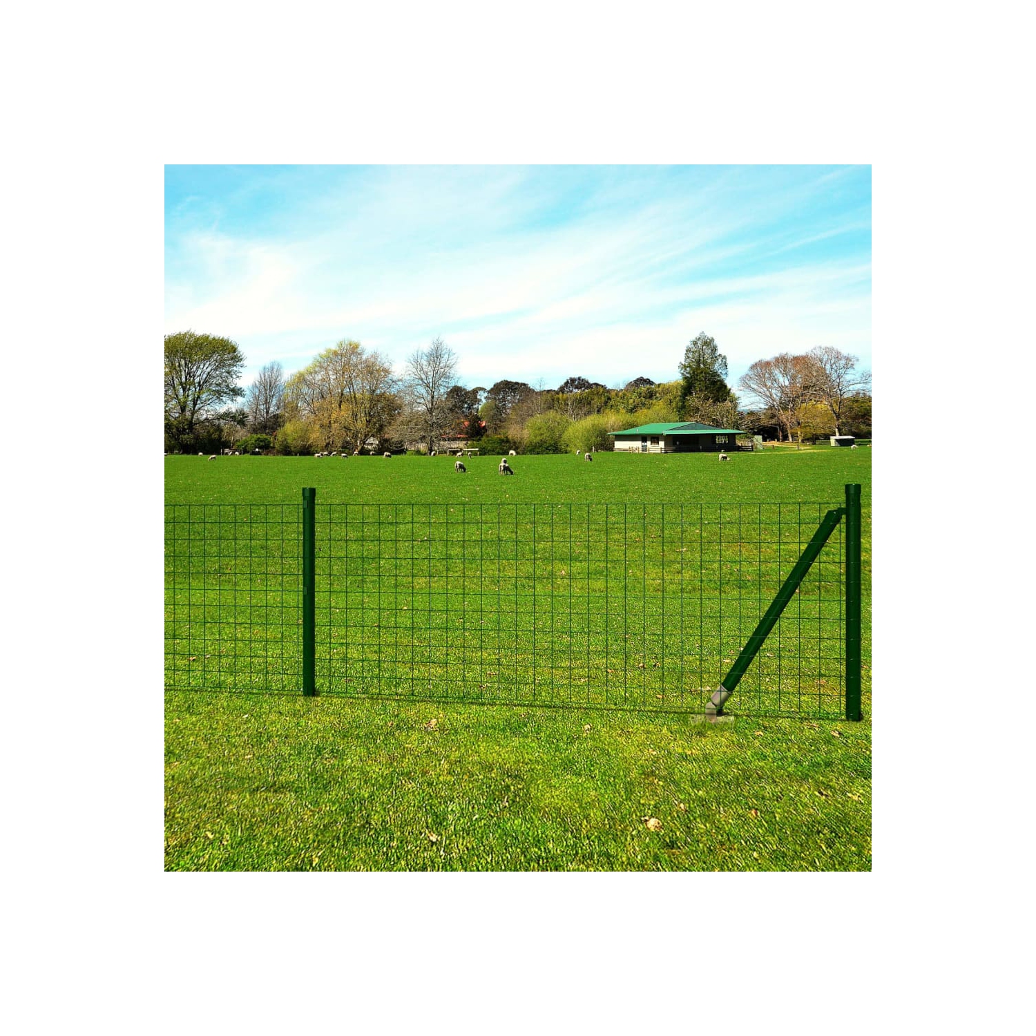 vidaXL Euro Fence Steel 25x0.8 m Green
