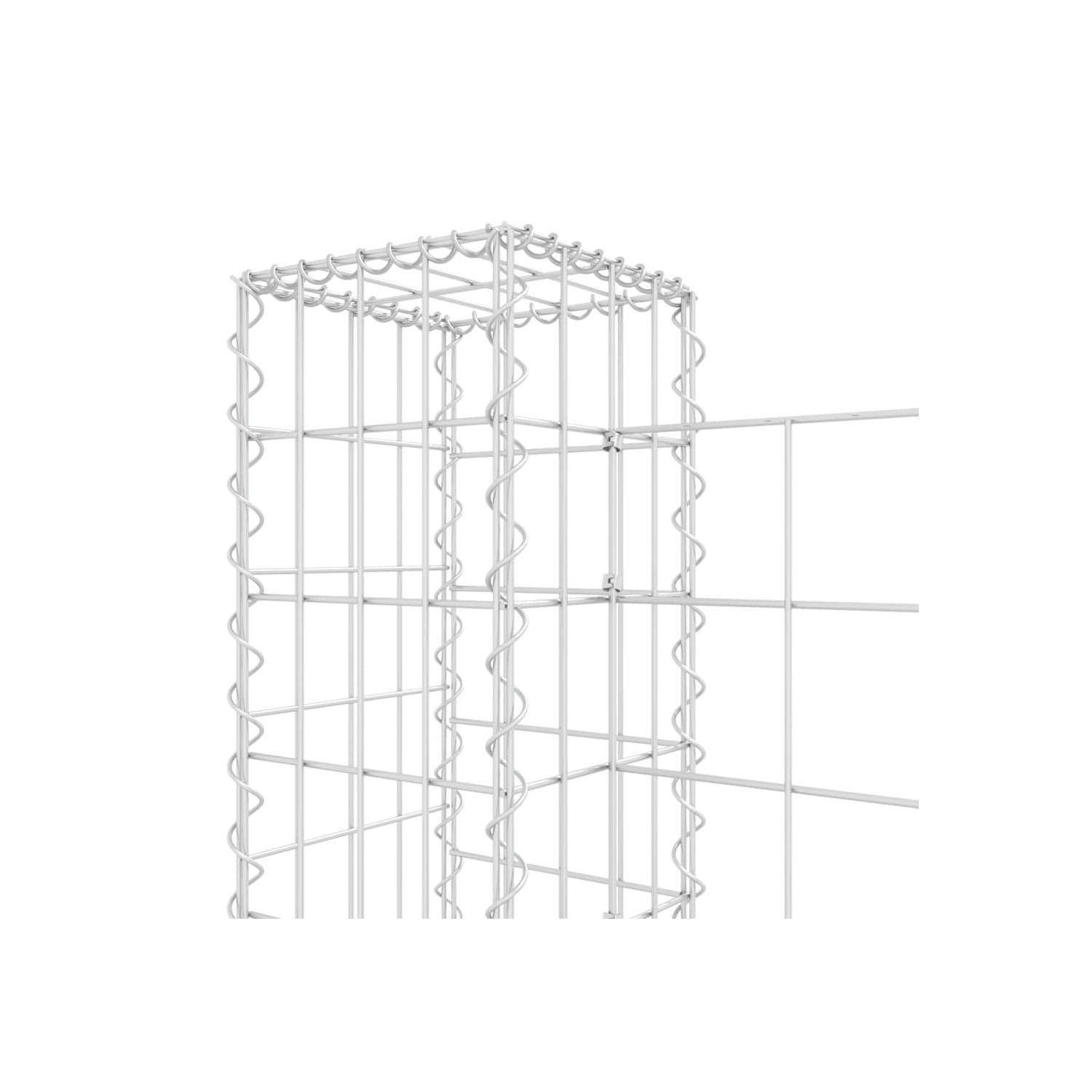vidaXL U-shape Gabion Basket with 8 Posts Iron 860x20x100 cm