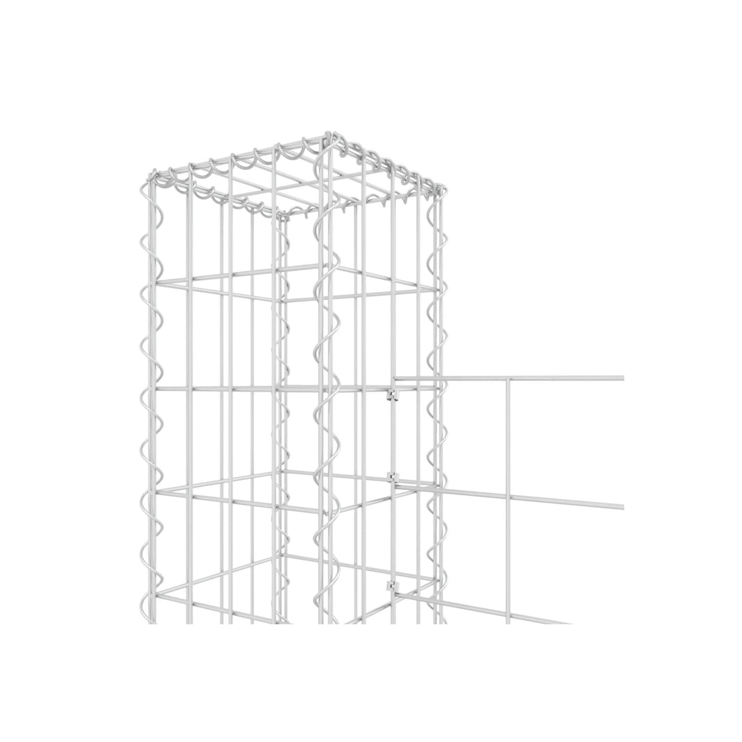 Panier en U style Gabion avec 3 poteaux en fer 260 x 20 x 200&nbsp;cm de vidaXL