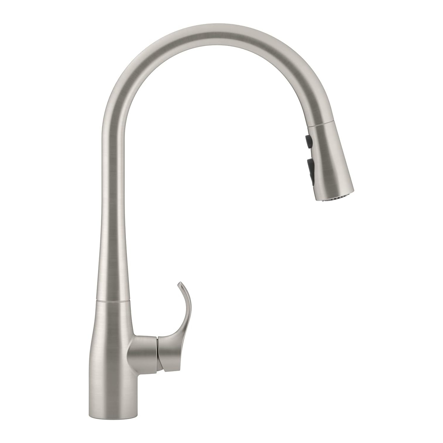 Kohler K-596-vs Simplice High-Arch Single-Hole ou Three-Hole avec tête de pulvérisation à 3 fonctions, technologie Sweep Spray et tête de