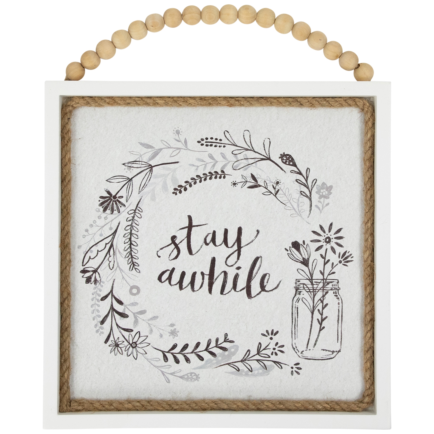 Affiche murale avec cadre « Stay atandis », motif floral – 11,75 po