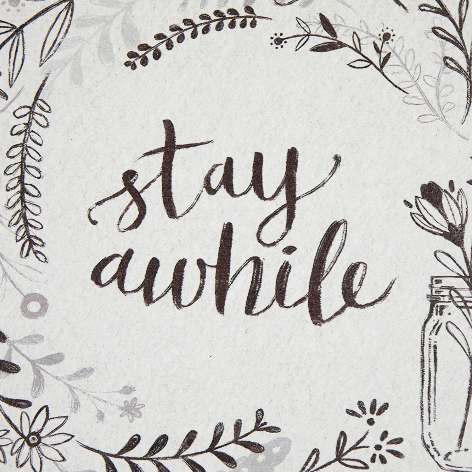 Affiche murale avec cadre « Stay atandis », motif floral – 11,75 po