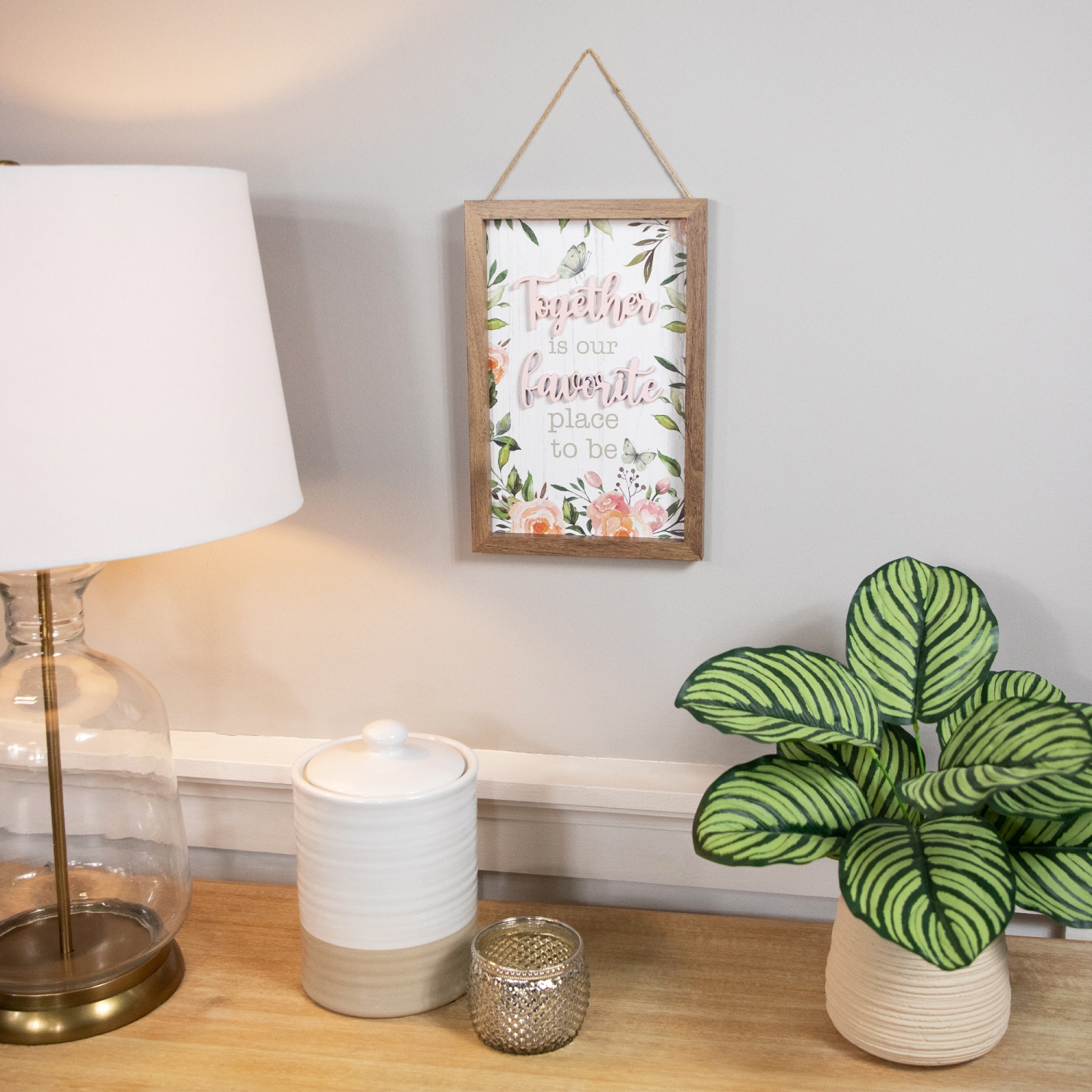 Affiche murale « Together is our favorite place to be » en bois, 11,75 po