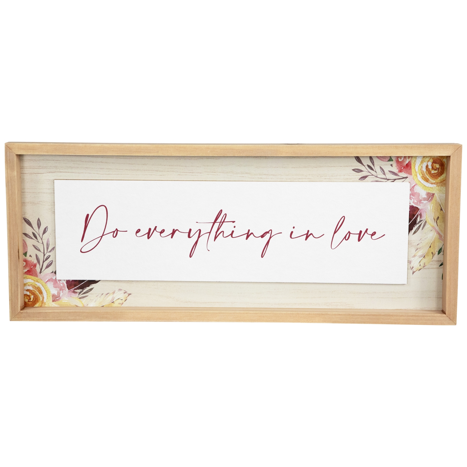 Affiche murale en bois Do Everything in Love, 19,75&nbsp;po