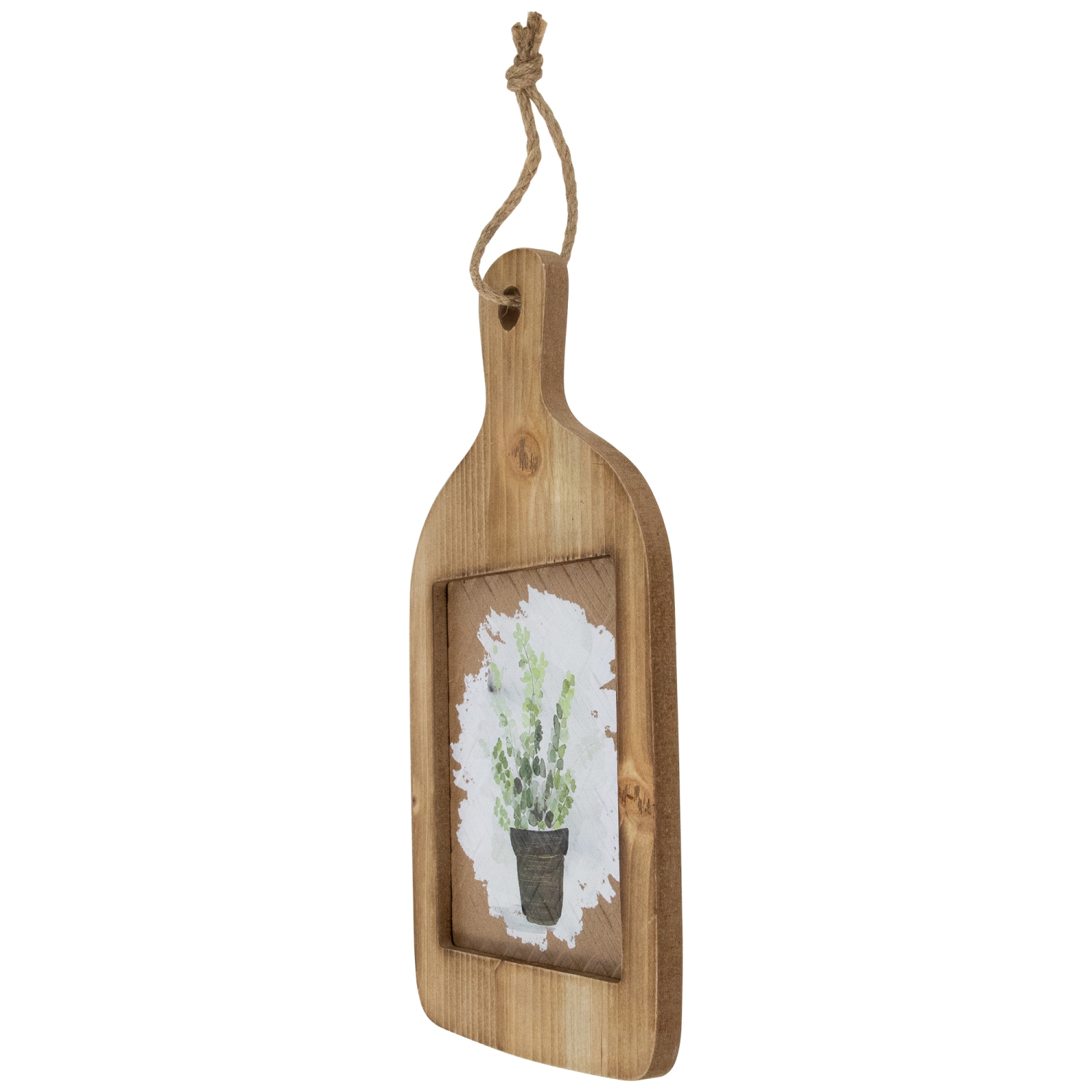 Décoration murale florale en bois de planche à découper naturelle - 10,5 po