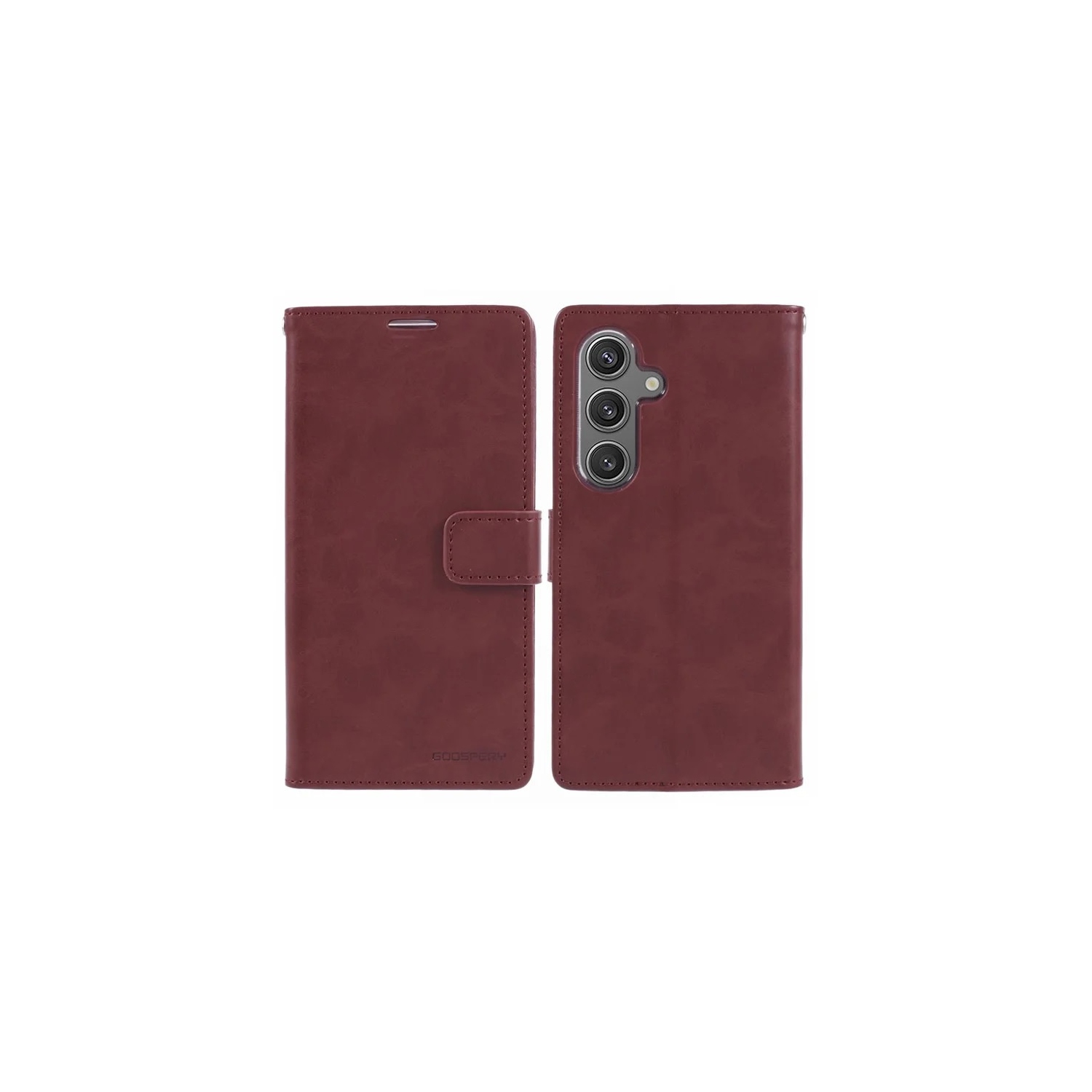 TopSave Goospery BLUEMOON Card Slot w/Magnetic Clip Leather Folio Wallet Flip For Samsung Galaxy A15 6.5", Burgundy