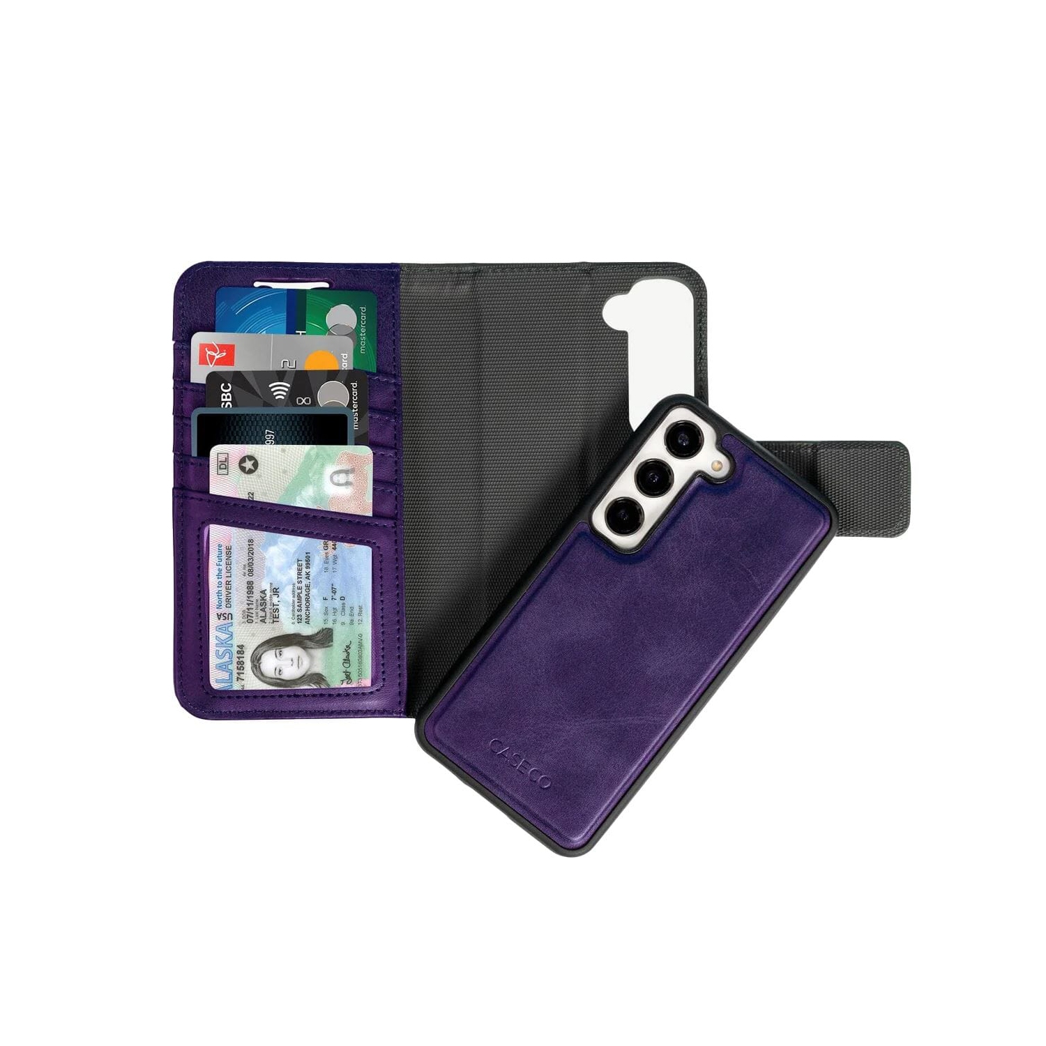 Étui portefeuille avec protection RFID pour Galaxy S24 de Samsung avec MagSafe et 5 fentes pour cartes