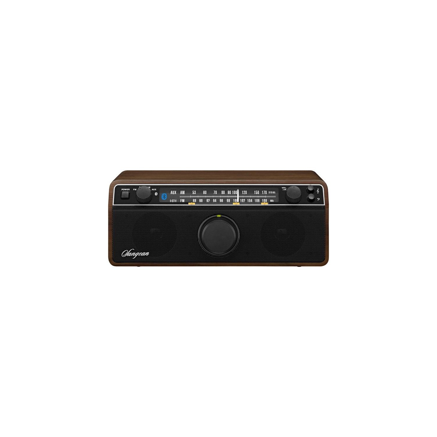 SANGEAN WR-12BT FM / AM / Aux-in / Bluetooth Wooden Cabinet Receiver-Walnut
