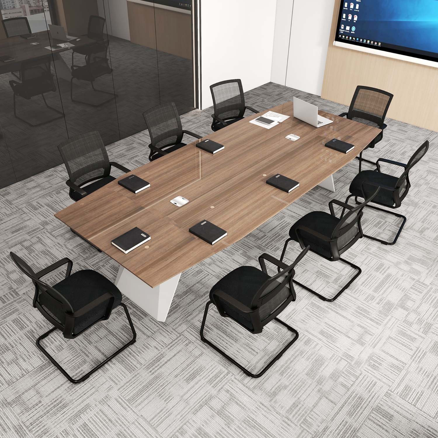 Gymax Office Guest Chair Set of 12 Conference Reception Chair w/ Lumbar Support & Sled Base