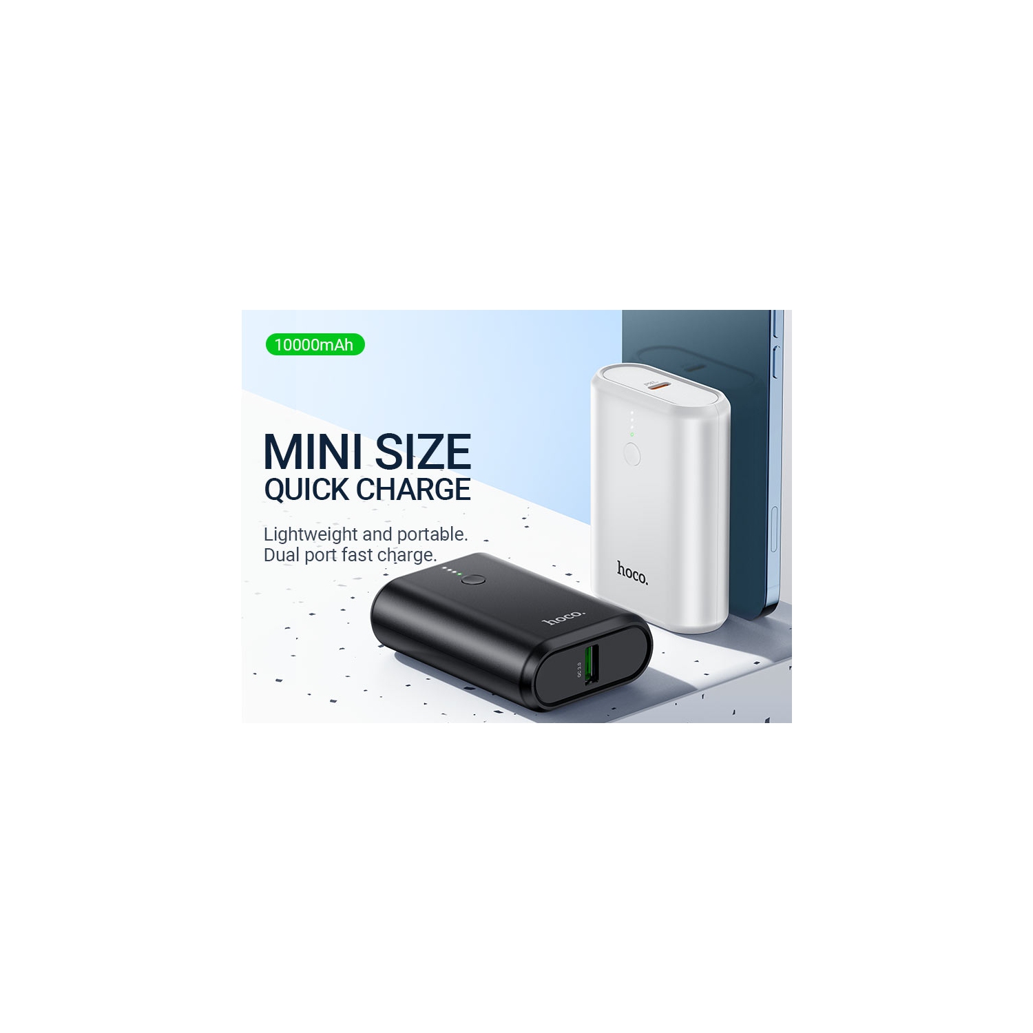 10000&nbsp;mAh – Chargeur de batterie externe USB-C Mini chargeur portatif pour tablettes iPad de Samsung de iPhone, blanc