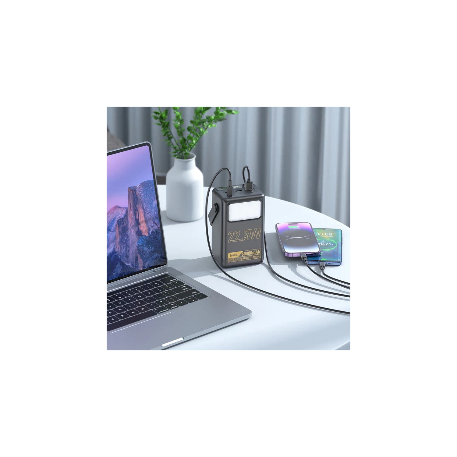 Chargeur de batterie externe portatif à lampe de poche puissante à DEL 65&nbsp;W de 60000&nbsp;mAh pour tablettes iPad de Samsung de iPhone