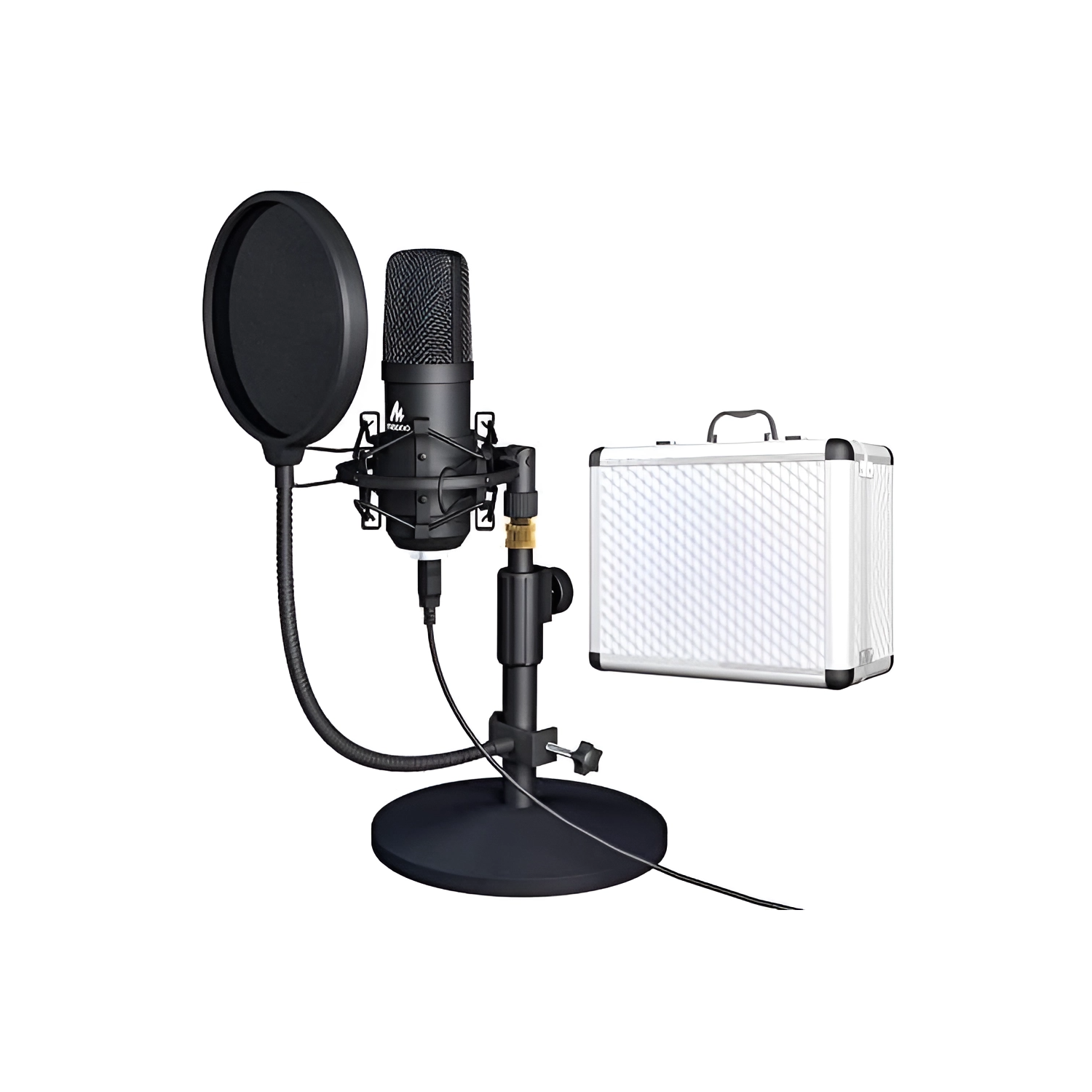 USB Microphone Kit 192kHz/24Bit with Aluminum Organizer Storage Case MAONO AU-A04TC PC Condenser Podcast Streaming Cardioid Mic Plug & Play for Computer, YouTube, Gaming, Recording