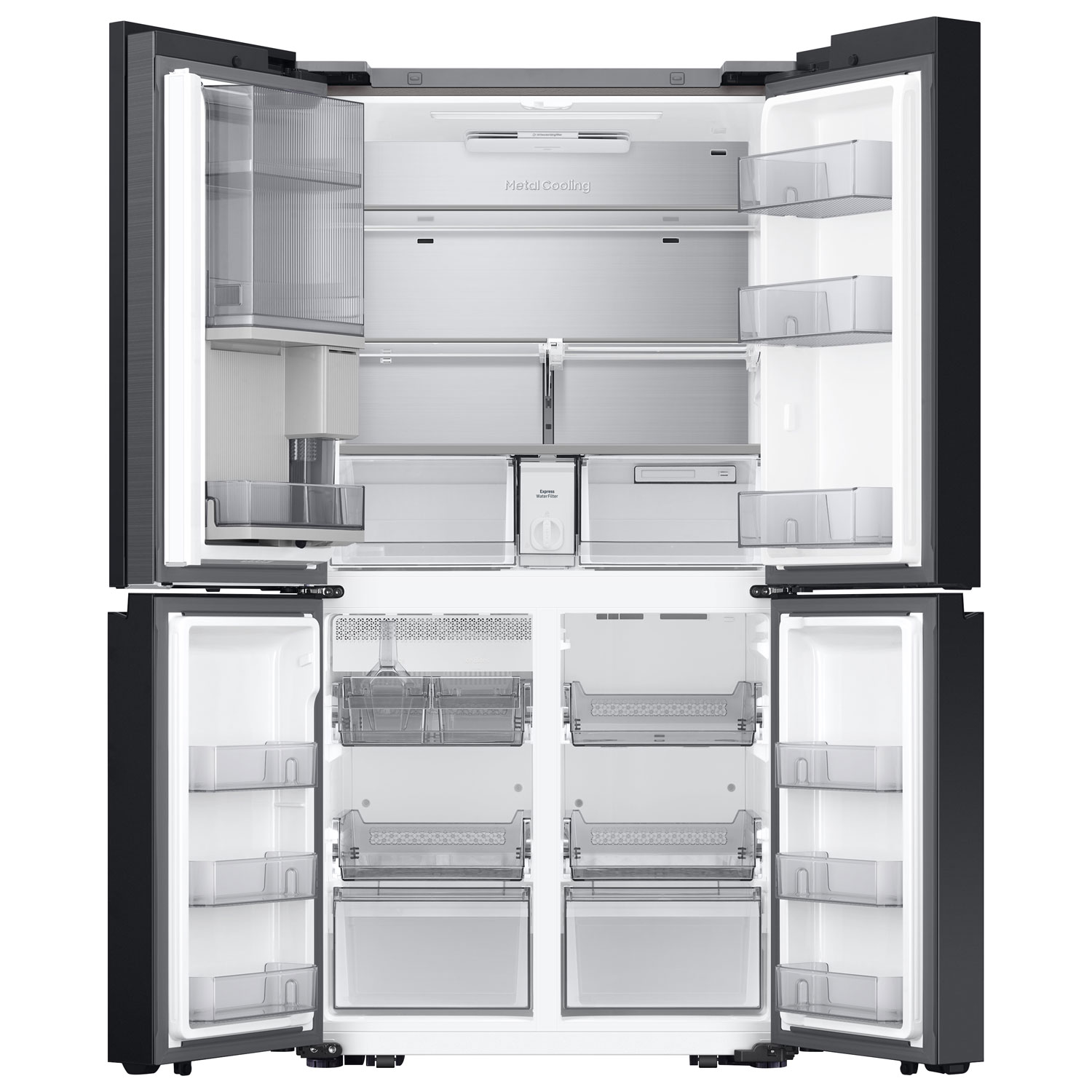 Samsung BESPOKE 36" 22.8 Cu Ft Counter Depth 4-Door French Door Refrigerator w/ See-Thru Showcase Door -SS