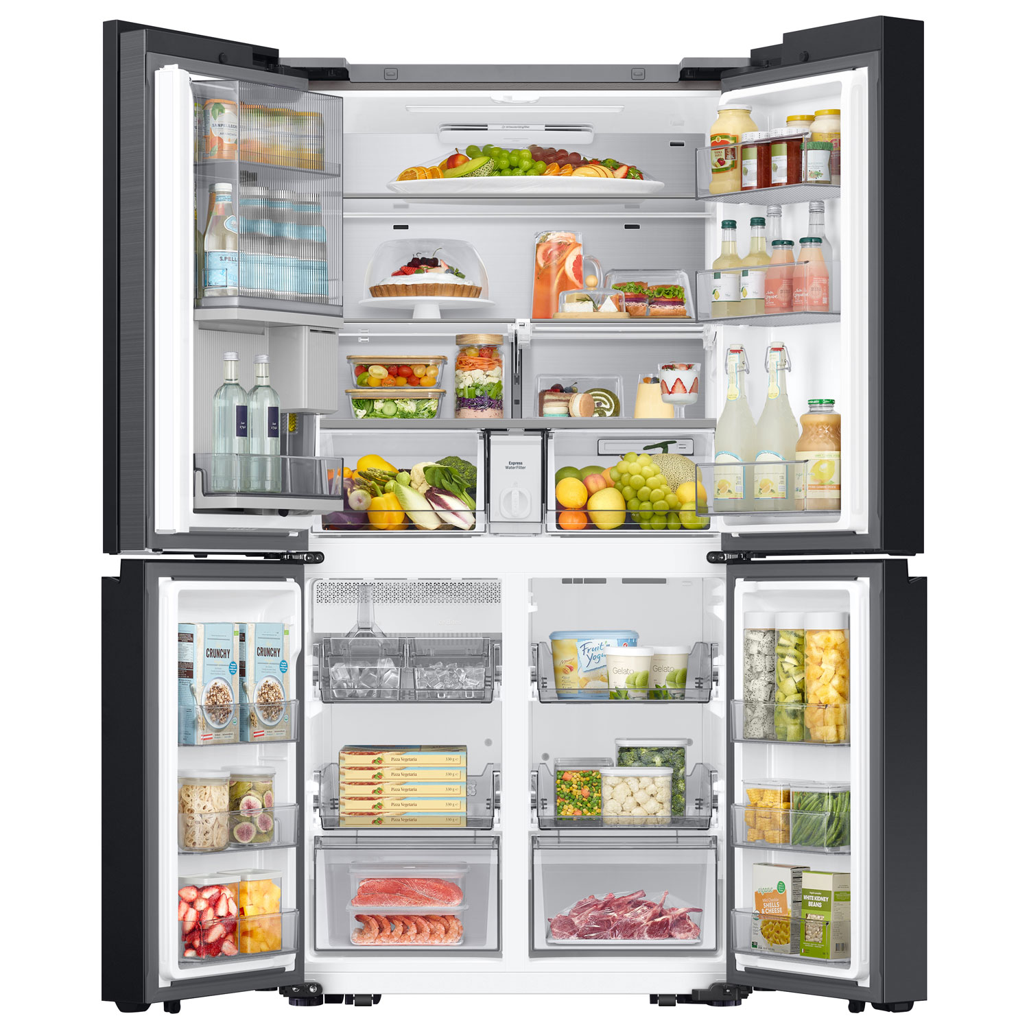 Samsung BESPOKE 36" 22.8 Cu Ft Counter Depth 4-Door French Door Refrigerator w/ See-Thru Showcase Door -SS