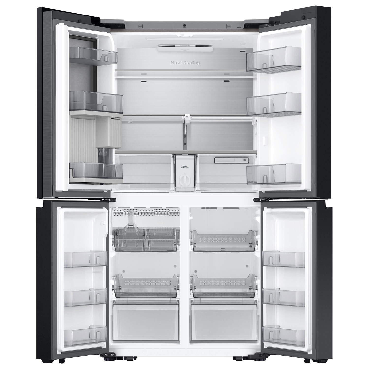 Samsung BESPOKE 36" 22.5 Cu Ft Counter Depth 4-Door Flex Refrigerator w/ AI Family Hub -SS