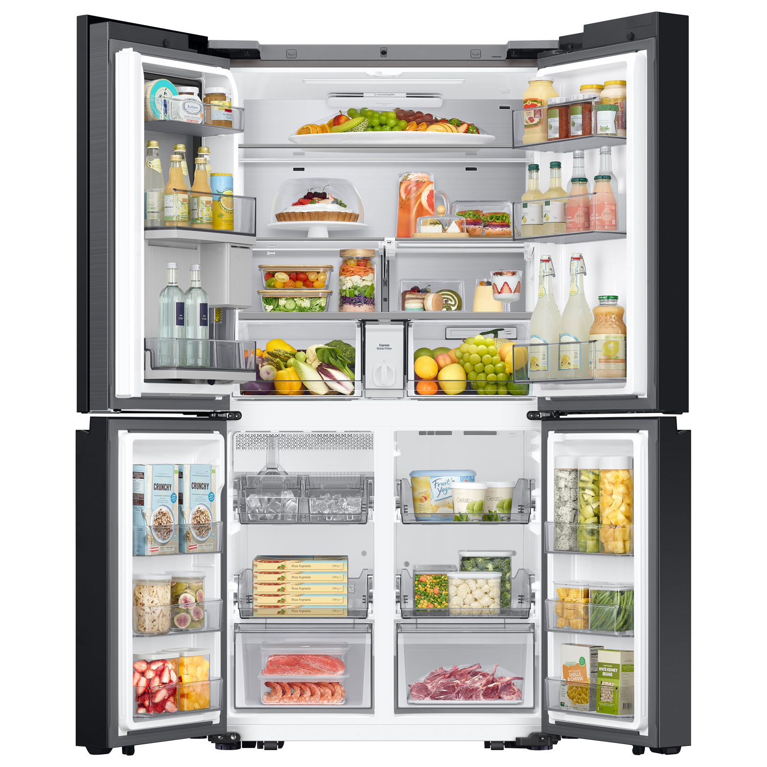 Samsung BESPOKE 36" 22.5 Cu Ft Counter Depth 4-Door Flex Refrigerator w/ AI Family Hub -SS