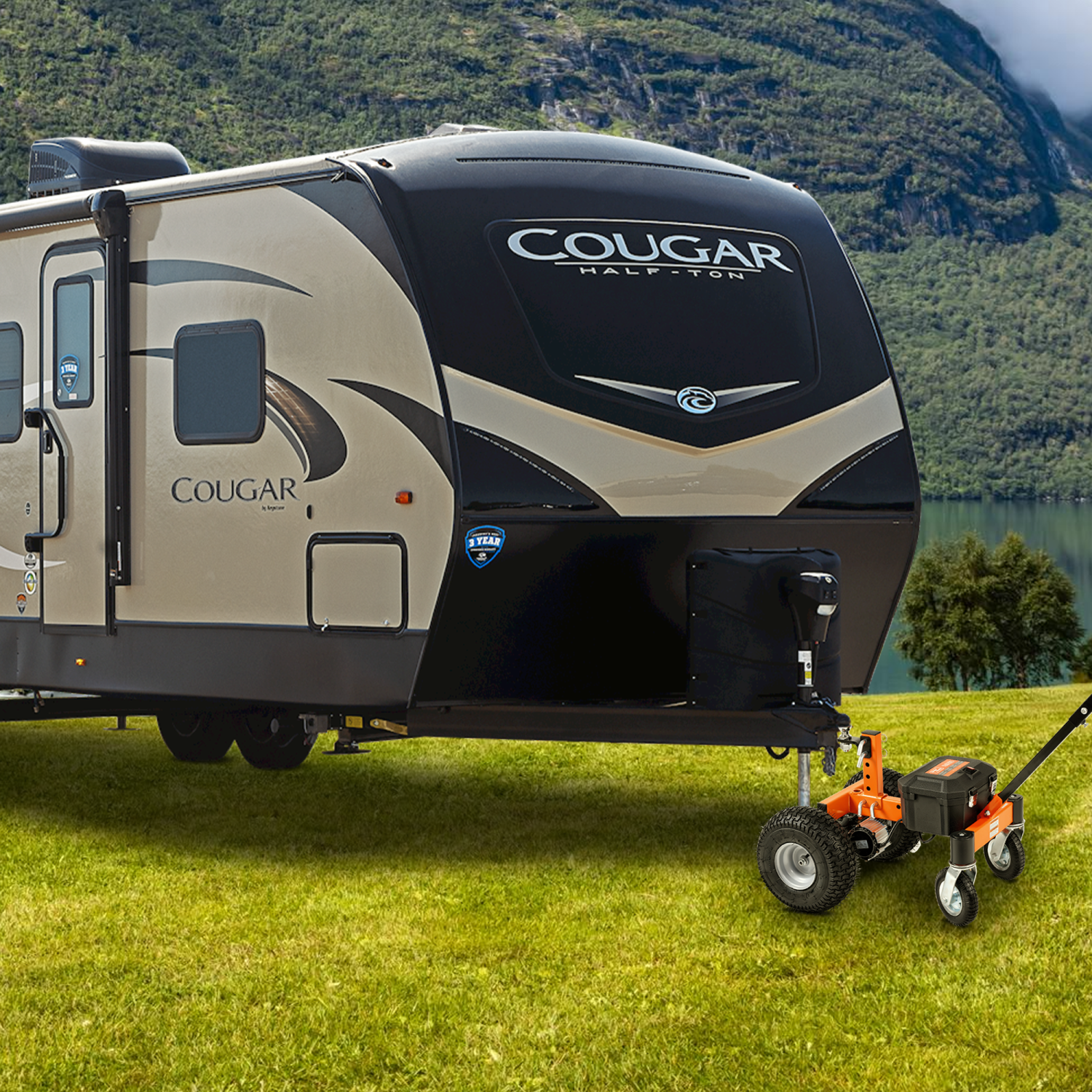 Chariot de remorque électrique SuperHandy 3600LBS poids max. De remorque 600lb poids max. Au timon DC 24 V 800 W 7 Ah avec support