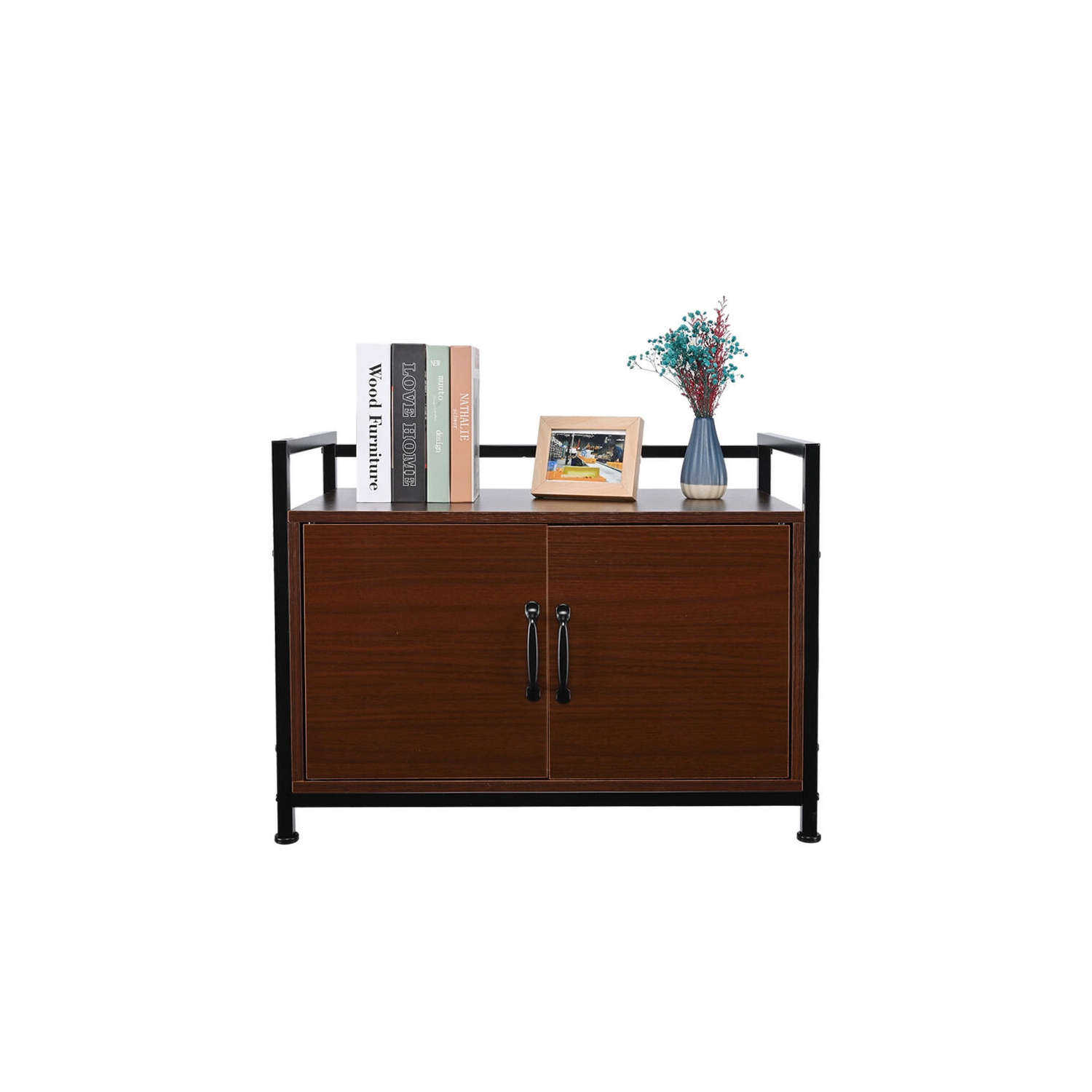 Large Space Cat Litter Box Enclosure, Hidden Cat Washroom Furniture, Wooden Cat Litter Cabinet Storage Bench with a Side Window