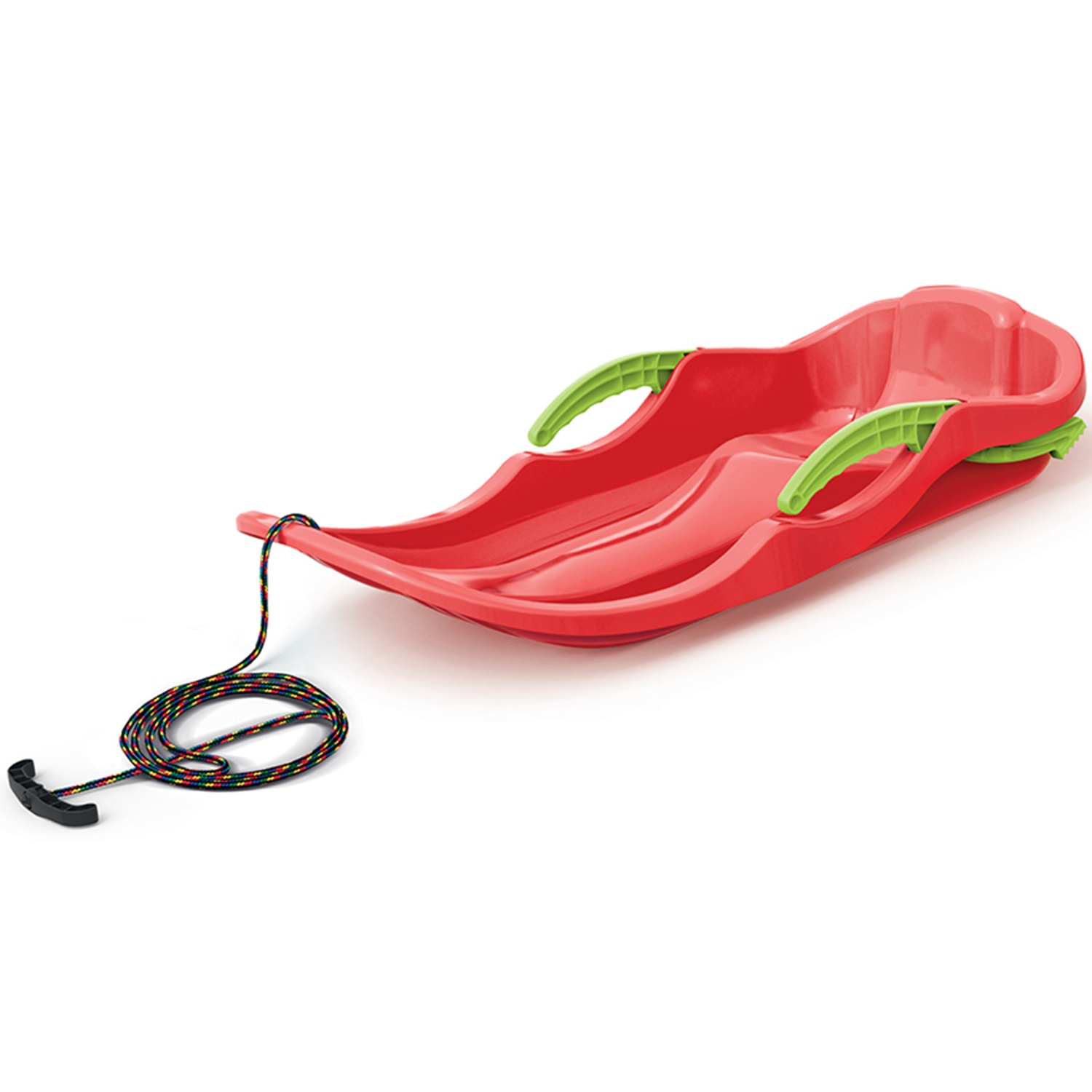 ArcticThrill Snow Sled for Kids - IcePulse Sledge - Single Rider Racer Toboggan with Pull Rope and Brake Handles; Outdoor Plastic Winter Sleigh for