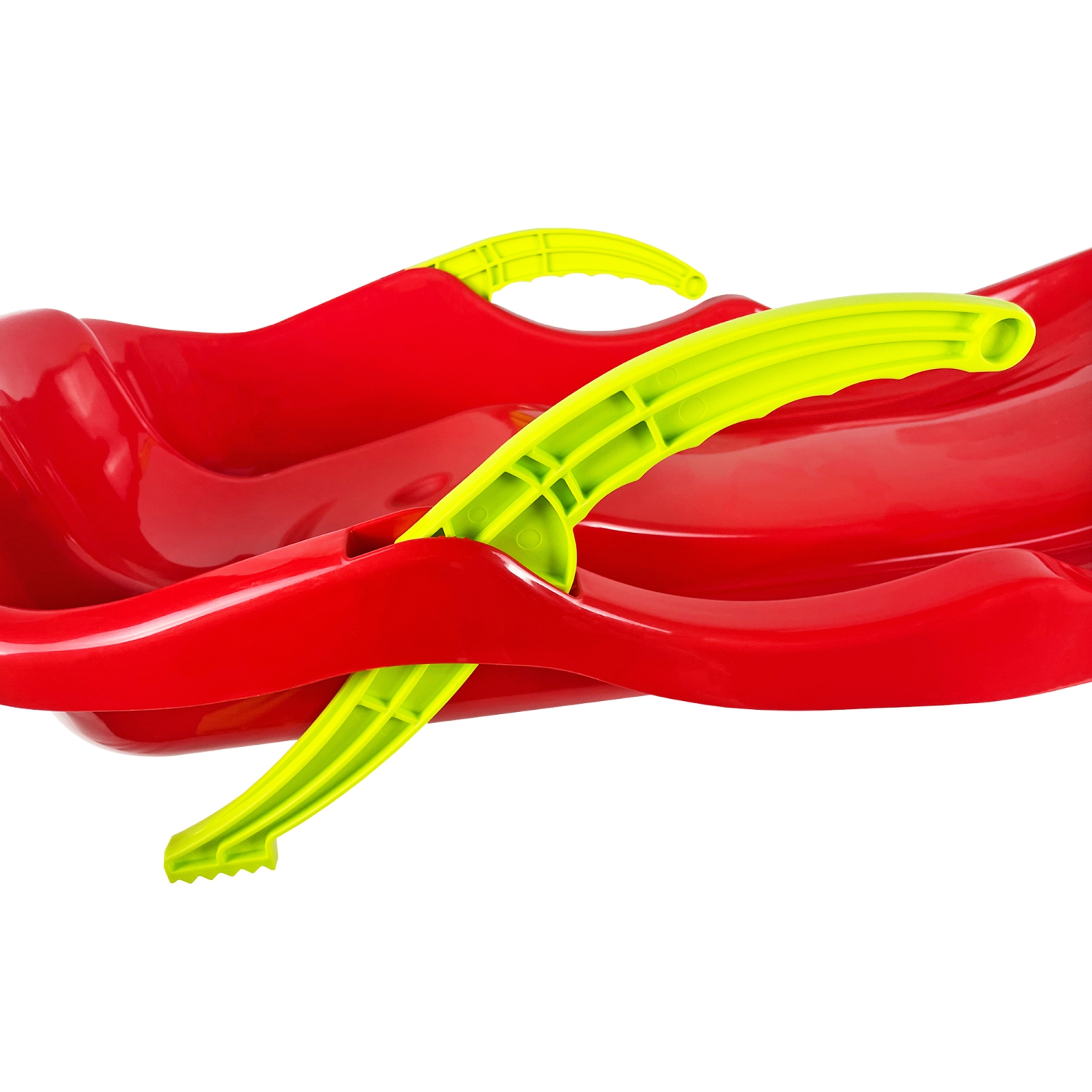 ArcticThrill Snow Sled for Kids - IcePulse Sledge - Single Rider Racer Toboggan with Pull Rope and Brake Handles; Outdoor Plastic Winter Sleigh for