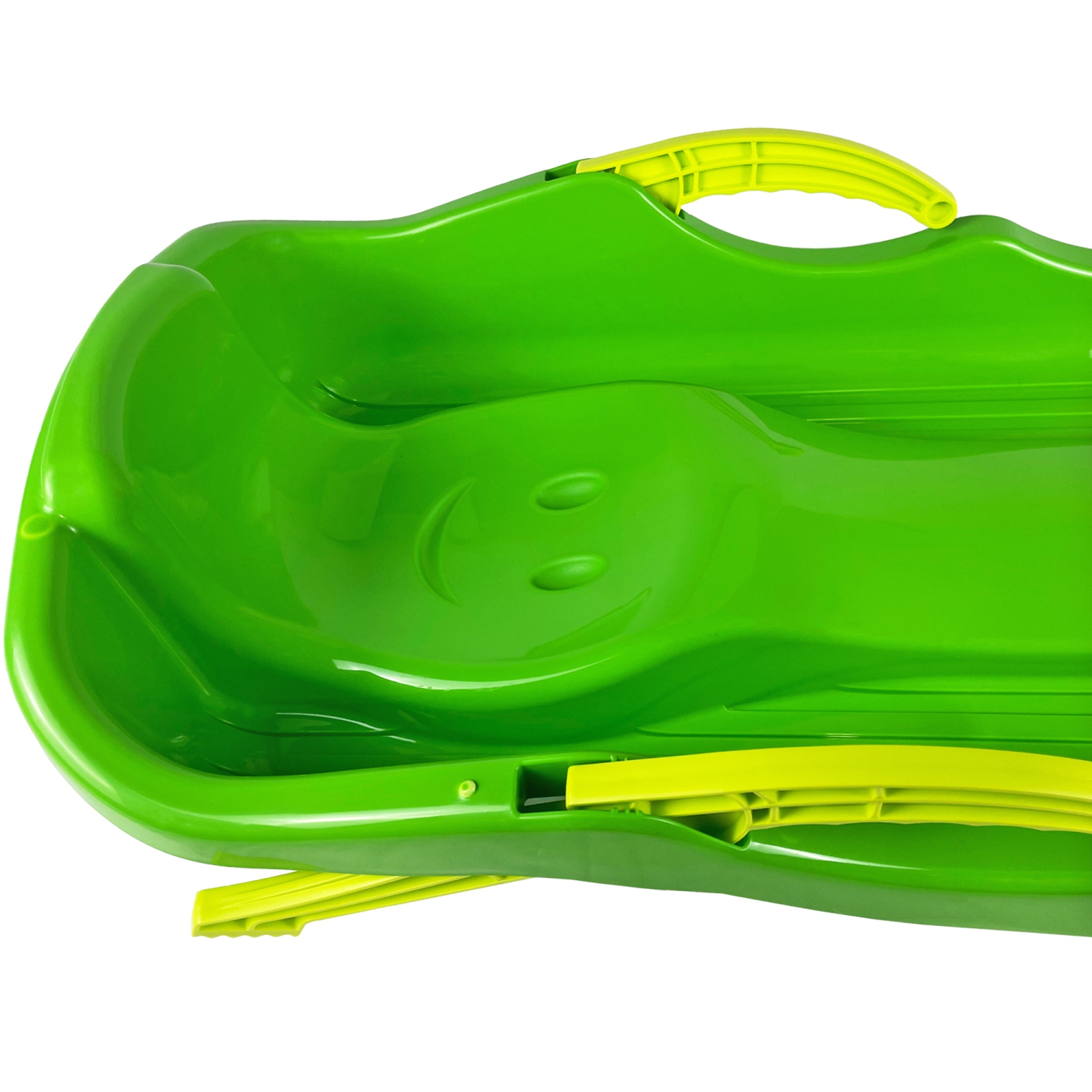 ArcticThrill Snow Sled for Kids - IcePulse Sledge - Single Rider Racer Toboggan with Pull Rope and Brake Handles; Outdoor Plastic Winter Sleigh for