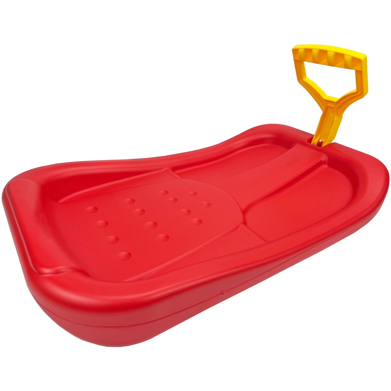 ArcticThrill Snow Sled for Kids - SnowPilot Slider - Single Rider Downhill Toboggan with Adjustable Handle; Outdoor Plastic Winter Sleigh for