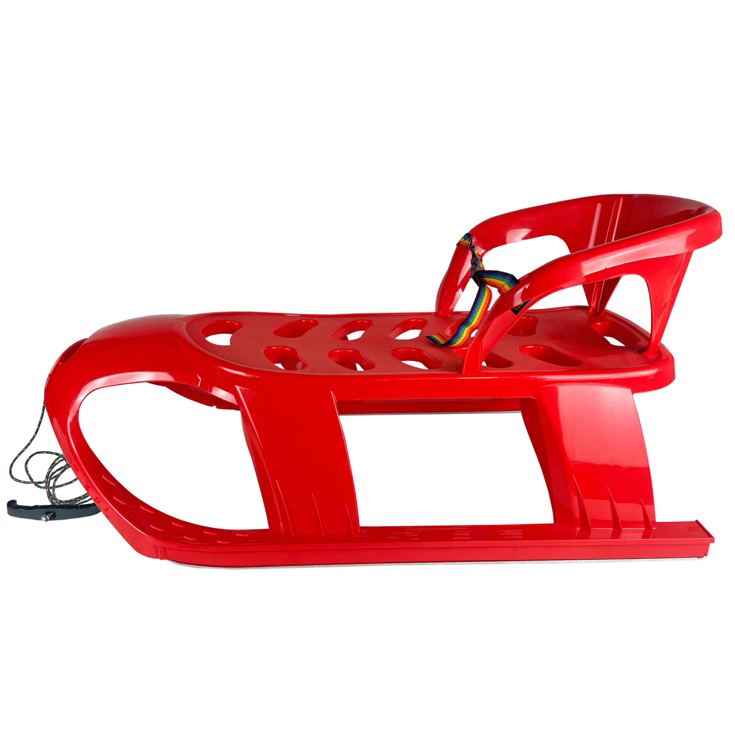 ArcticThrill Snow Sled for Kids - SnowCruise Sledge - Toboggan with Pull Rope, Backrest and Safety Belt; Outdoor Plastic Winter Sleigh for Toddlers &