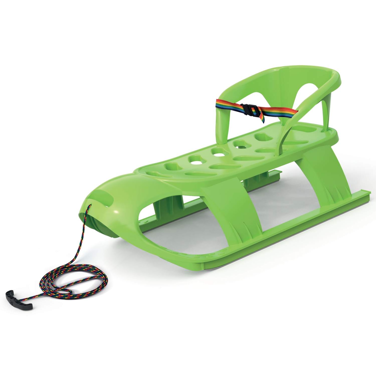 ArcticThrill Snow Sled for Kids - SnowCruise Sledge - Toboggan with Pull Rope, Backrest and Safety Belt; Outdoor Plastic Winter Sleigh for Toddlers &