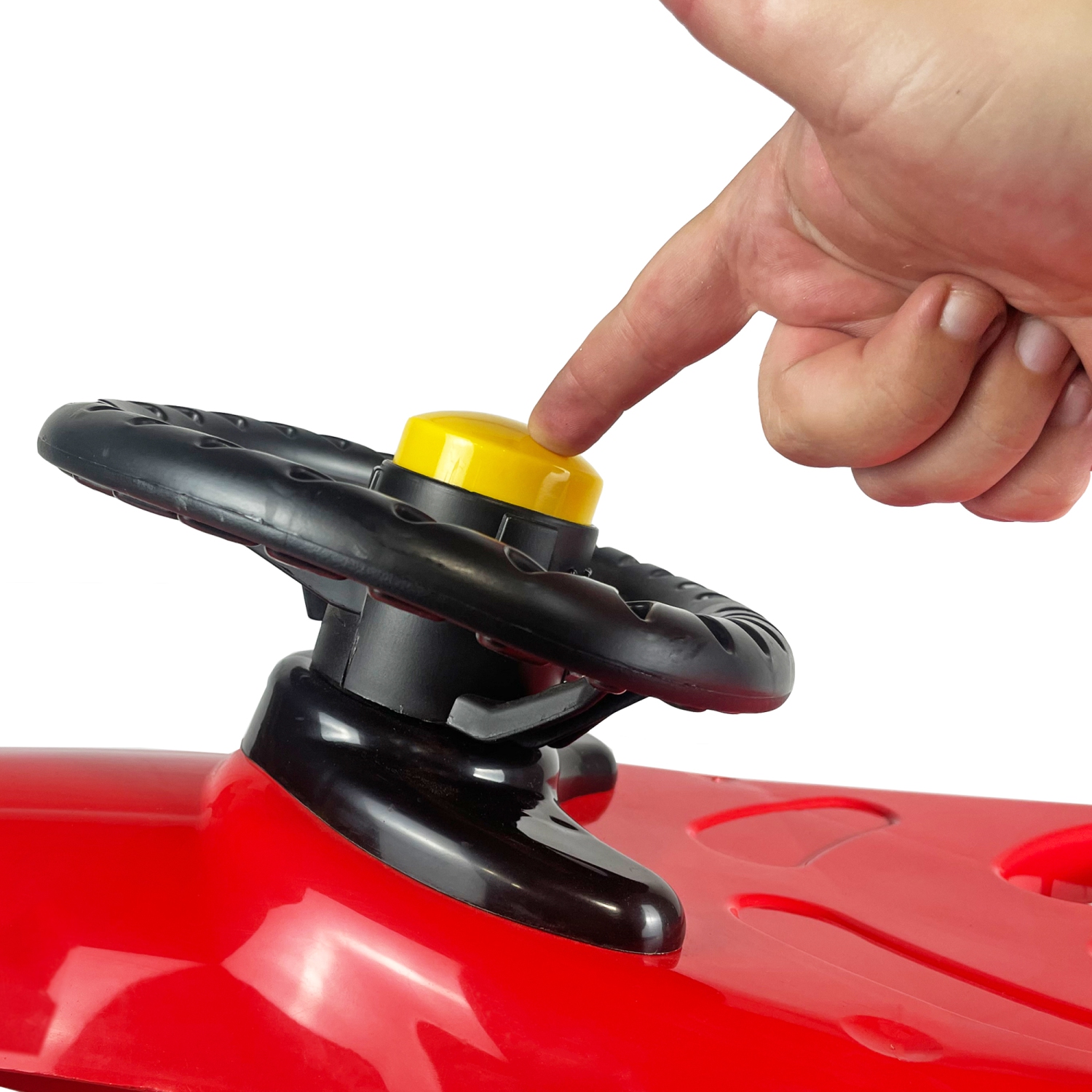 ArcticThrill Snow Sled for Kids - SnowRush Sledge - Single Rider Racer Toboggan with Pull Rope and Steering Wheel; Outdoor Plastic Winter Sleigh for