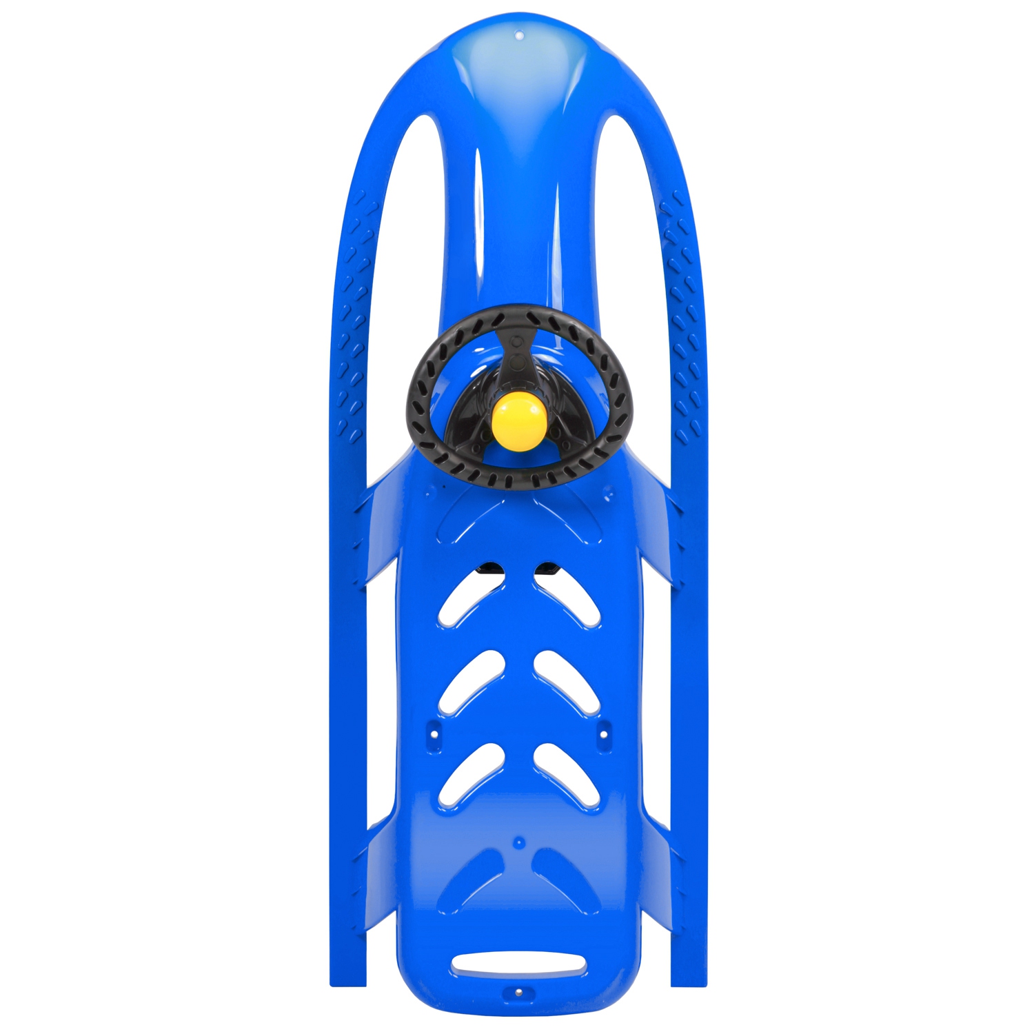 ArcticThrill Snow Sled for Kids - SnowRush Sledge - Single Rider Racer Toboggan with Pull Rope and Steering Wheel; Outdoor Plastic Winter Sleigh for