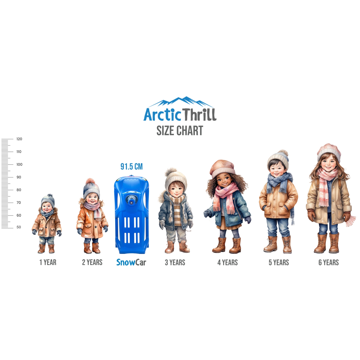 Luge de neige ArcticThrill pour enfants - traîneau de motoneige - toboggan avec corde; traîneau d'hiver en plastique pour les tout-petits et les