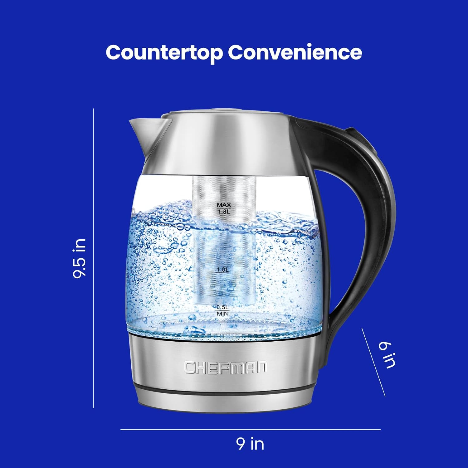 Bouilloire électrique facile à infuser avec infuseur pour thé à feuilles en vrac