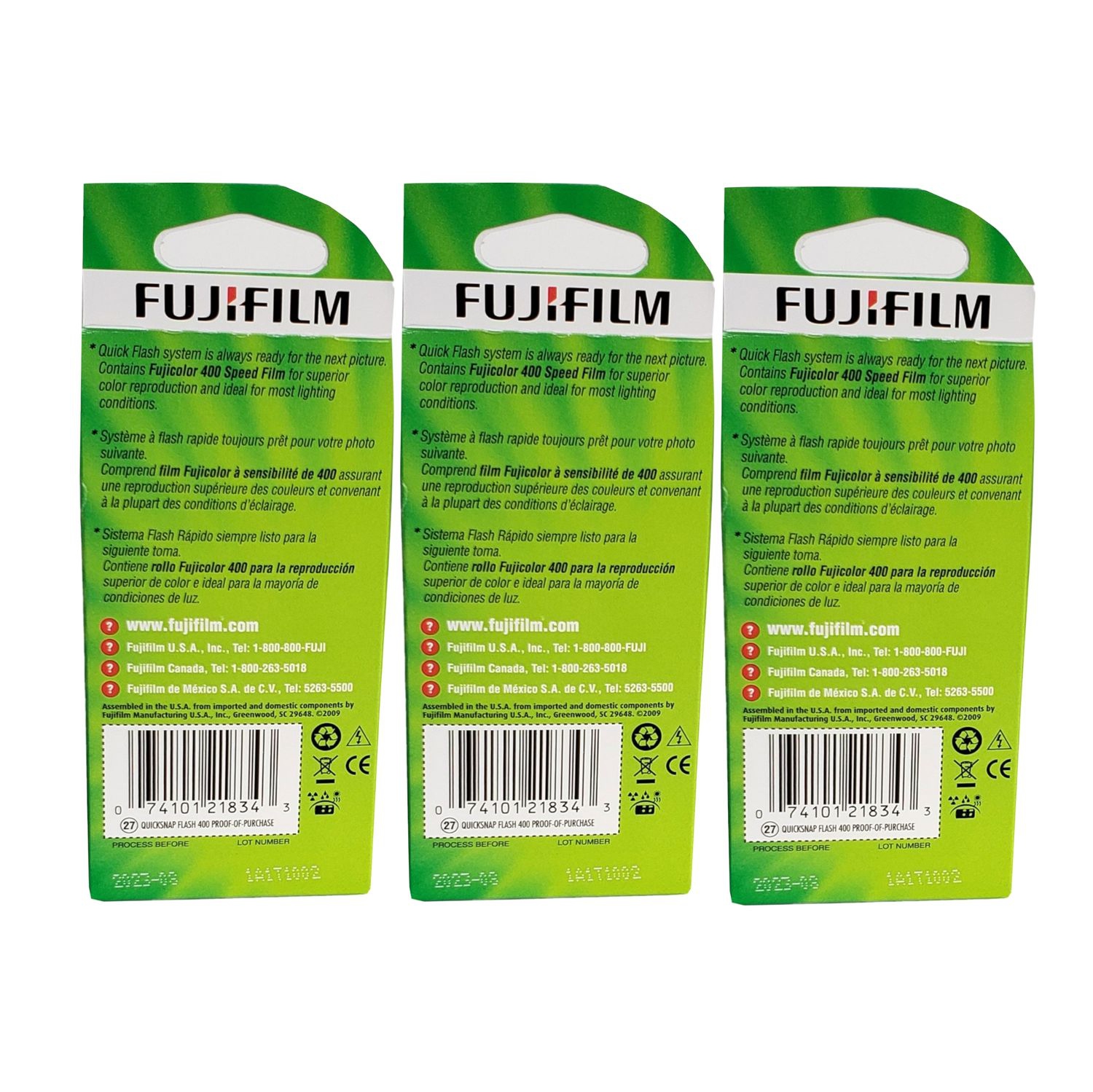 Appareil photo jetable 35&nbsp;mm QuickSnap Flash 400 de Fujifilm et bracelet en silicone écologique et chiffon de nettoyage en microfibre en prime