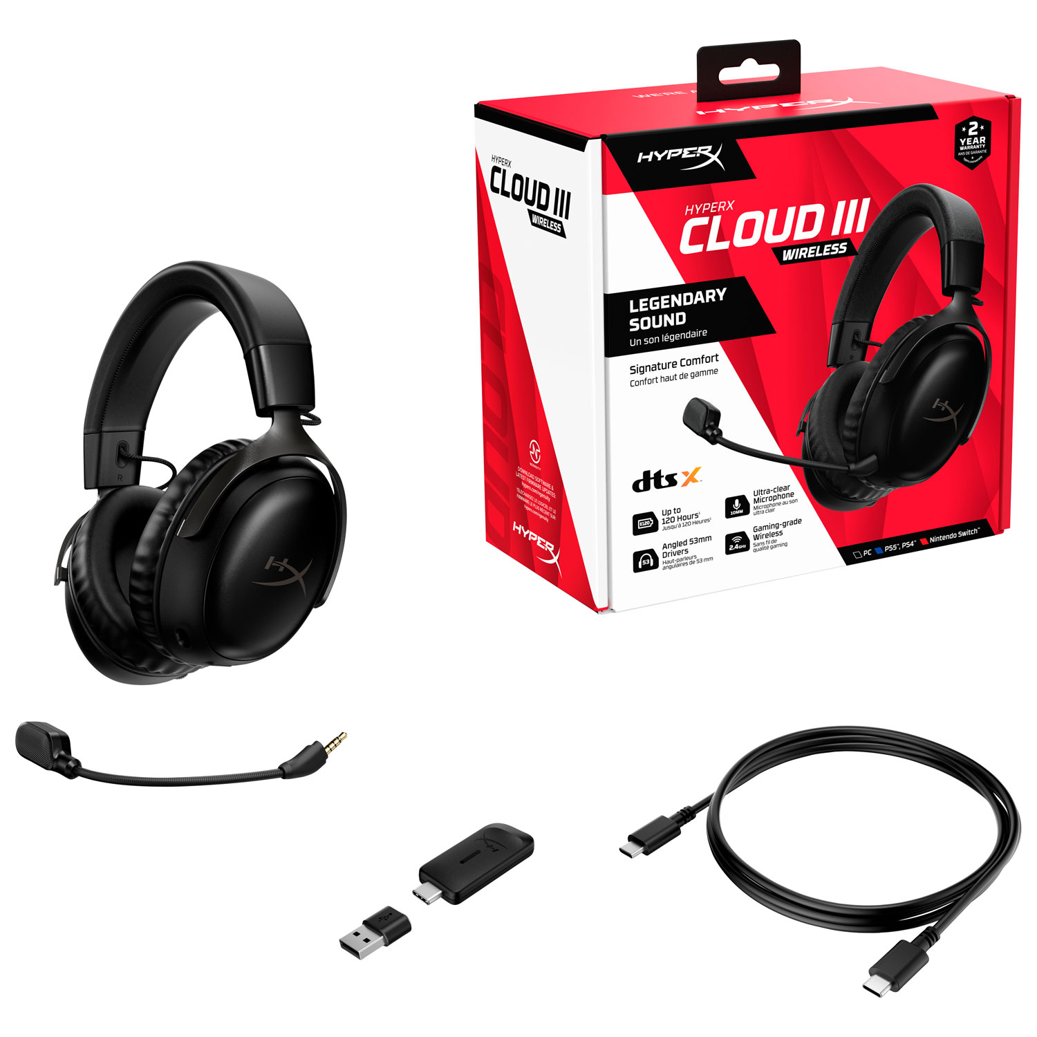 HyperX Cloud III Wireless – Gaming Headset for PC, PS5, PS4