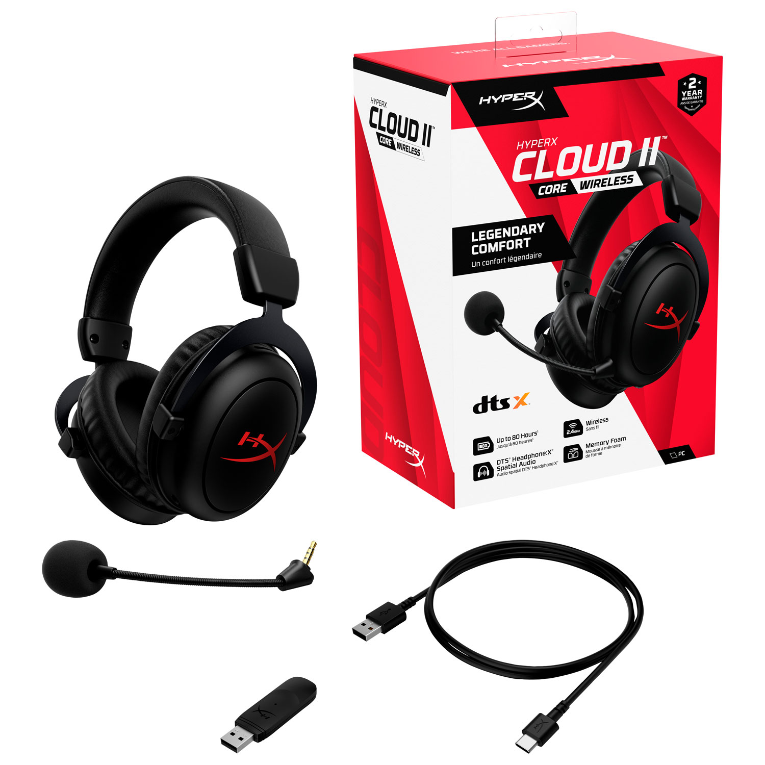 HyperX Cloud II Core Wireless Gaming Headset - Black