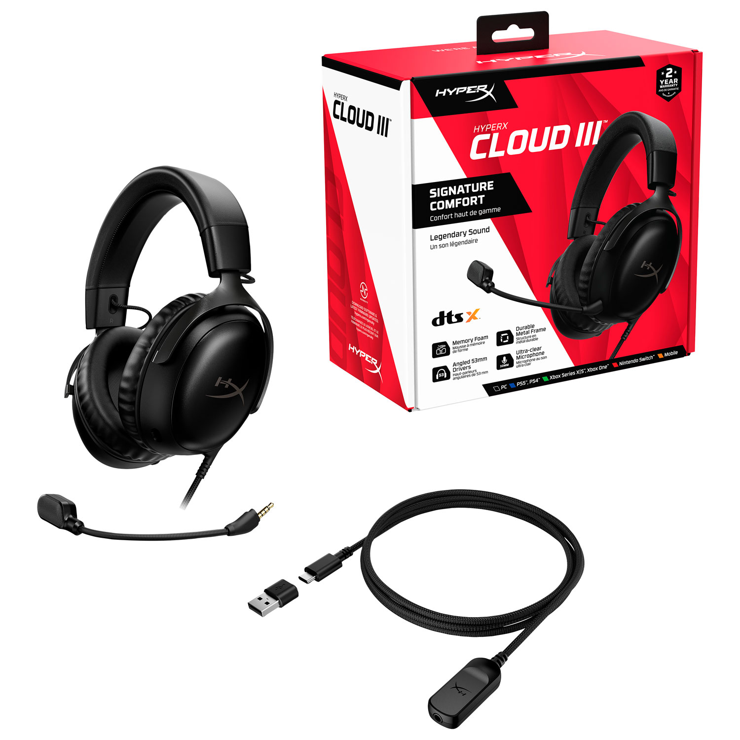 Casque de jeu Cloud III de HyperX - Noir