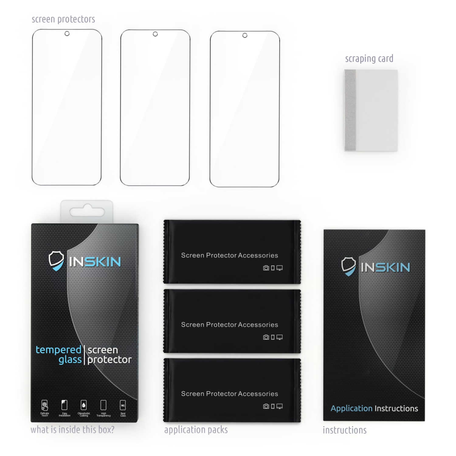 Inskin – Protecteur d’écran pour Samsung Galaxy XCover 6 Pro – Paquet de 3, verre trempé, Ultra HD, revêtement plasma durable, compatible avec les