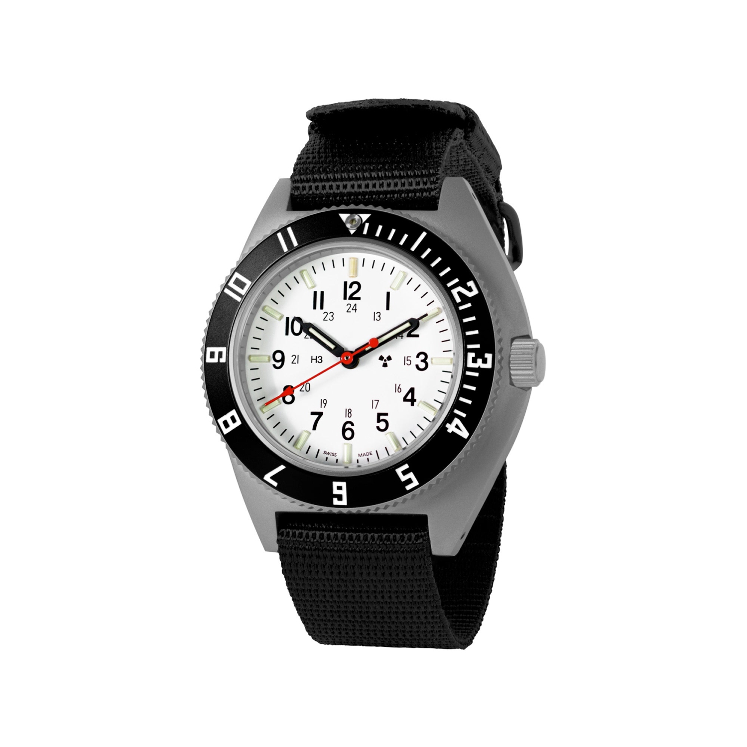 MARATHON – navigation en acier arctique sur sangle en nylon balistique (sangle 10&nbsp;po) 41&nbsp;mm