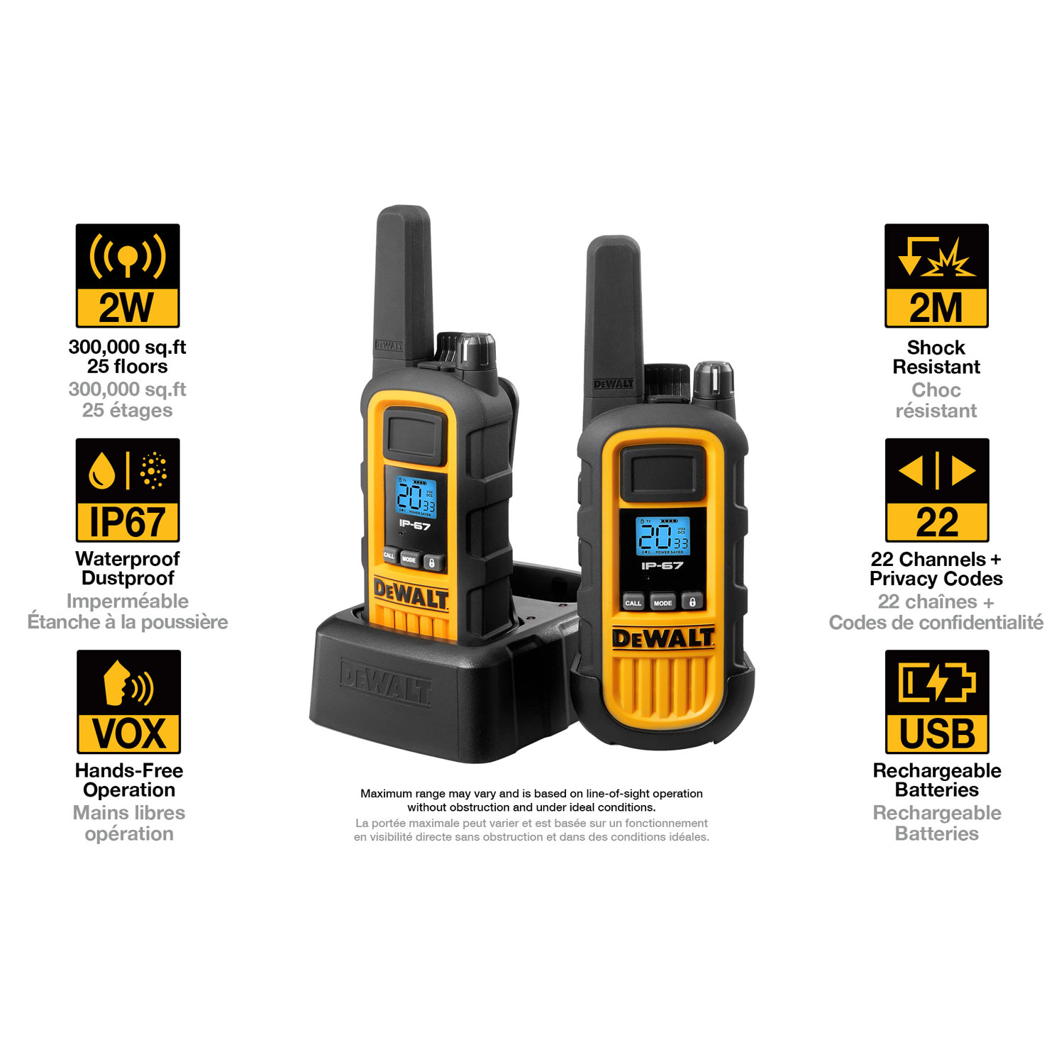 DeWalt Heavy Duty 2-Way Radio - 2 Pack