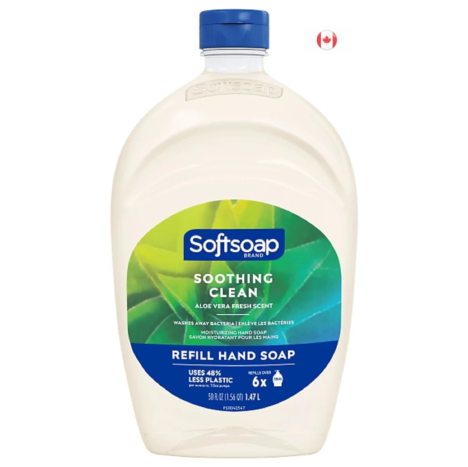 Recharge de savon liquide antibactérien pour les mains : Aloès propre – hydratant, testé par un dermatologue