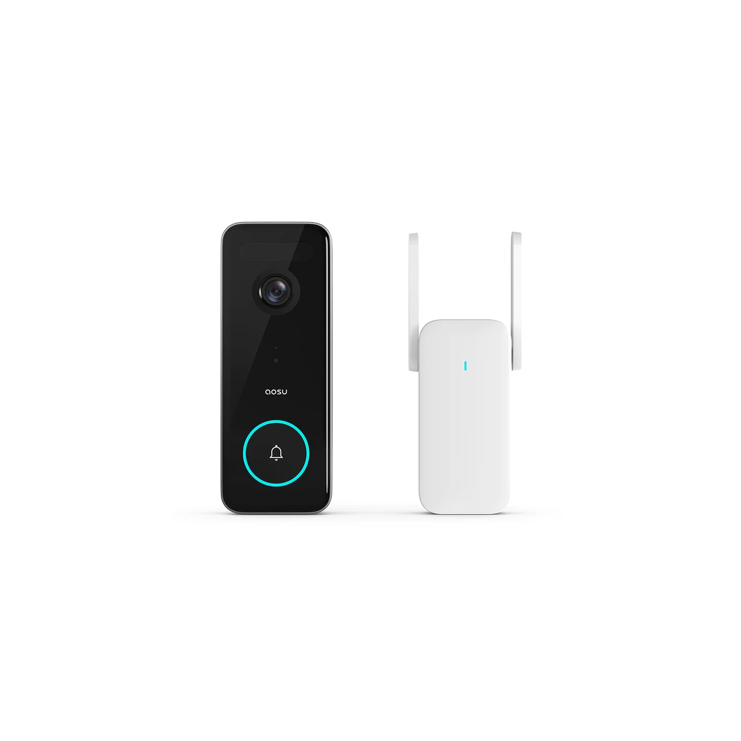 Sonnette intelligente avec caméra, bibande Ultra HD Wi-Fi V8S 5&nbsp;Mpx d'Aosu avec carillon et détection de mouvement 3D et mémoire intégrée de 8 Go